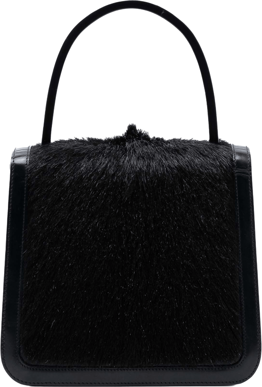 Celine Leather Trimmed Pony Hair Acrylic Top Handle Bag, från Luxclusif, i färgen black.