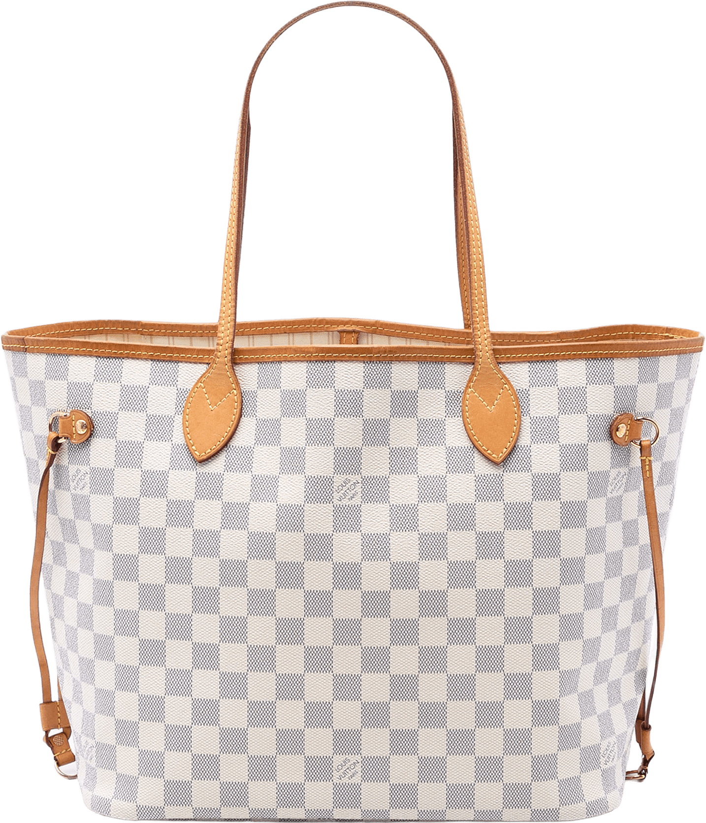 Louis Vuitton Damier Azur Neverfull Mm, från Luxclusif, i färgen white.