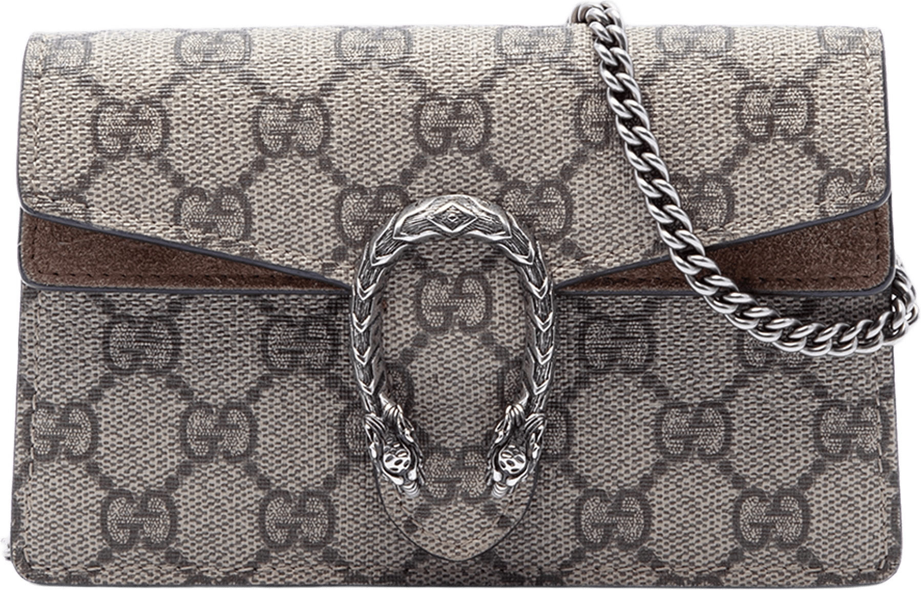 Gucci Mini Gg Supreme Dionysus Crossbody, från Luxclusif, i färgen beige.