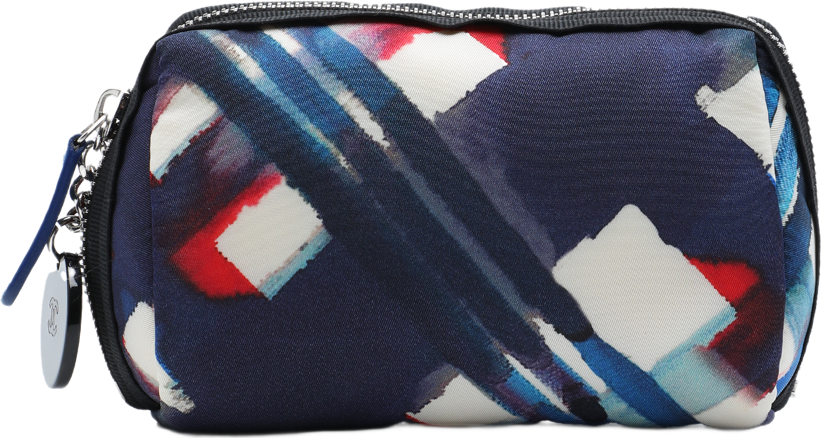 Chanel Printed Canvas Airline Pouch, från Luxclusif, i färgen blå.