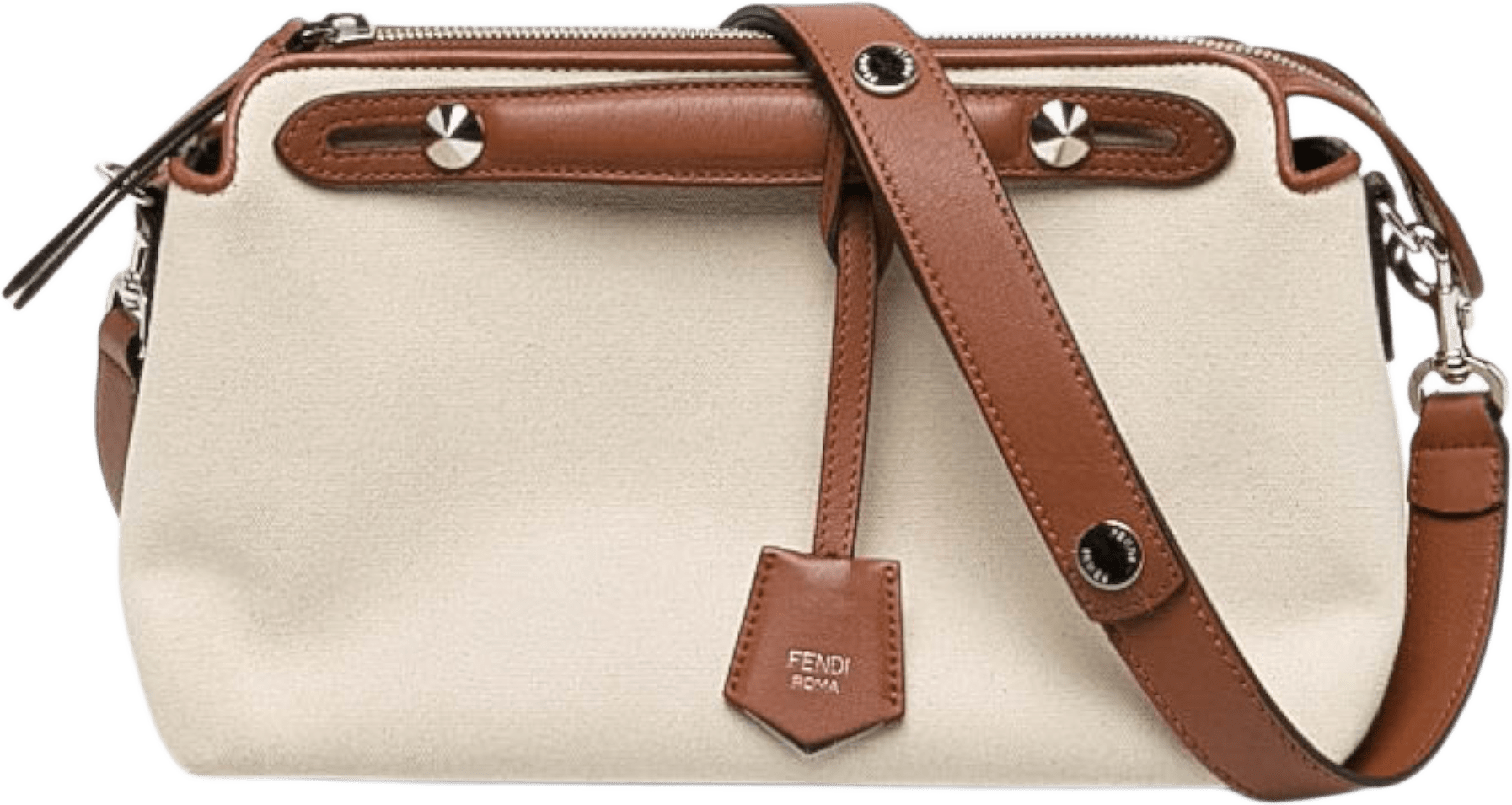Fendi Medium Canvas By The Way Satchel, från Luxclusif, i färgen brun.