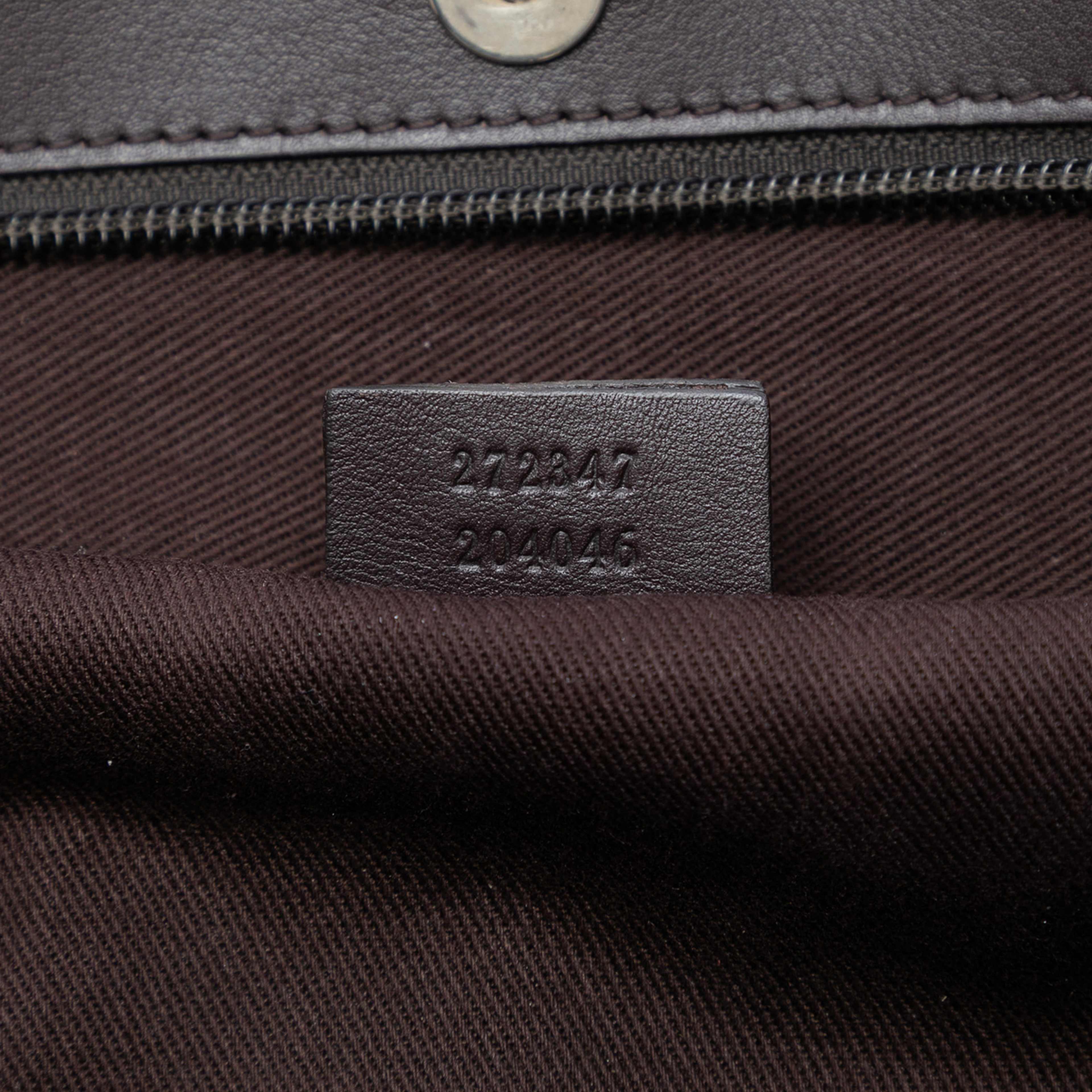 Gucci Gg Denim Tote, från Luxclusif, i färgen dark brown. Klicka för att öppna bilden i stort format