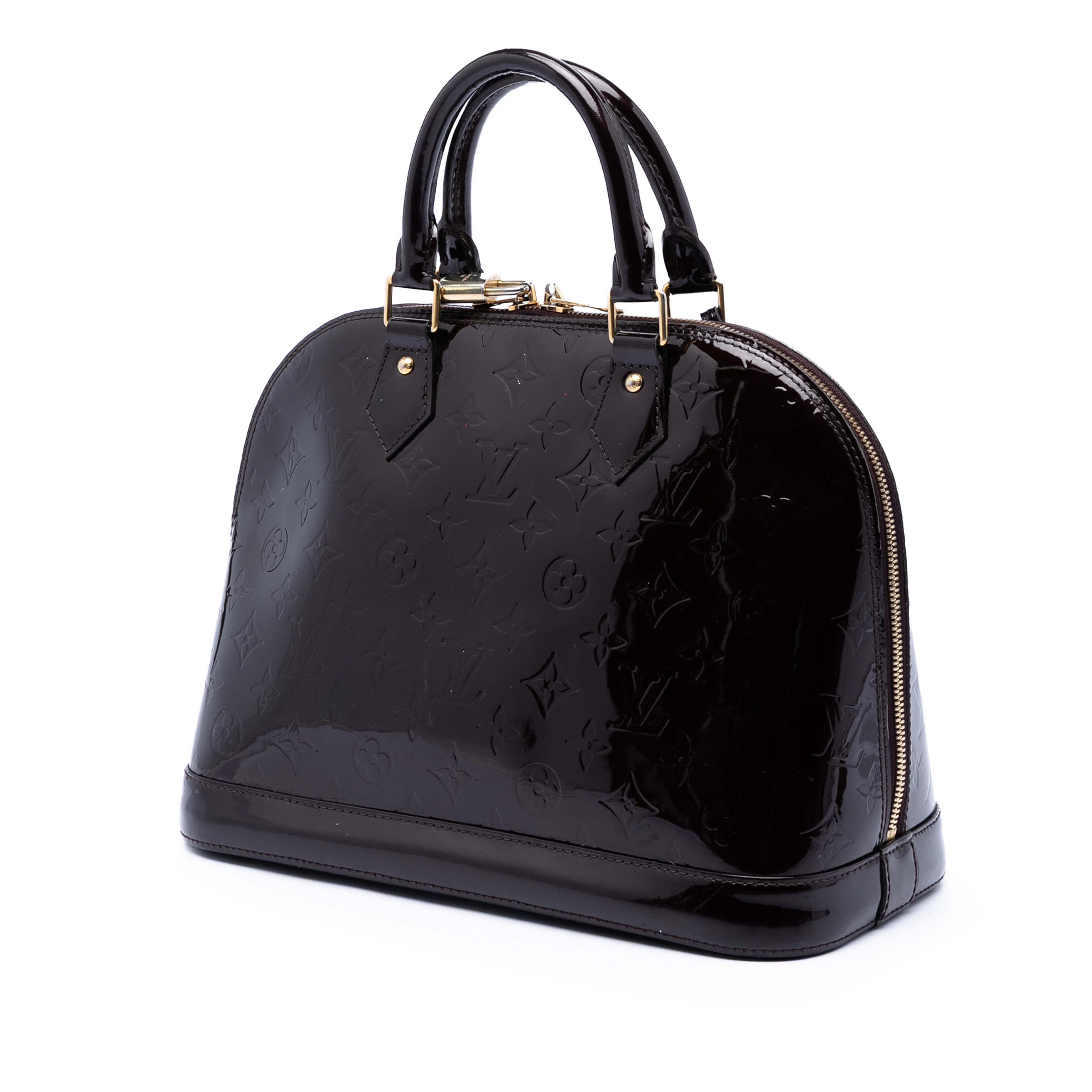 Louis Vuitton Monogram Vernis Alma Pm, från Luxclusif, i färgen plum. Klicka för att öppna bilden i stort format