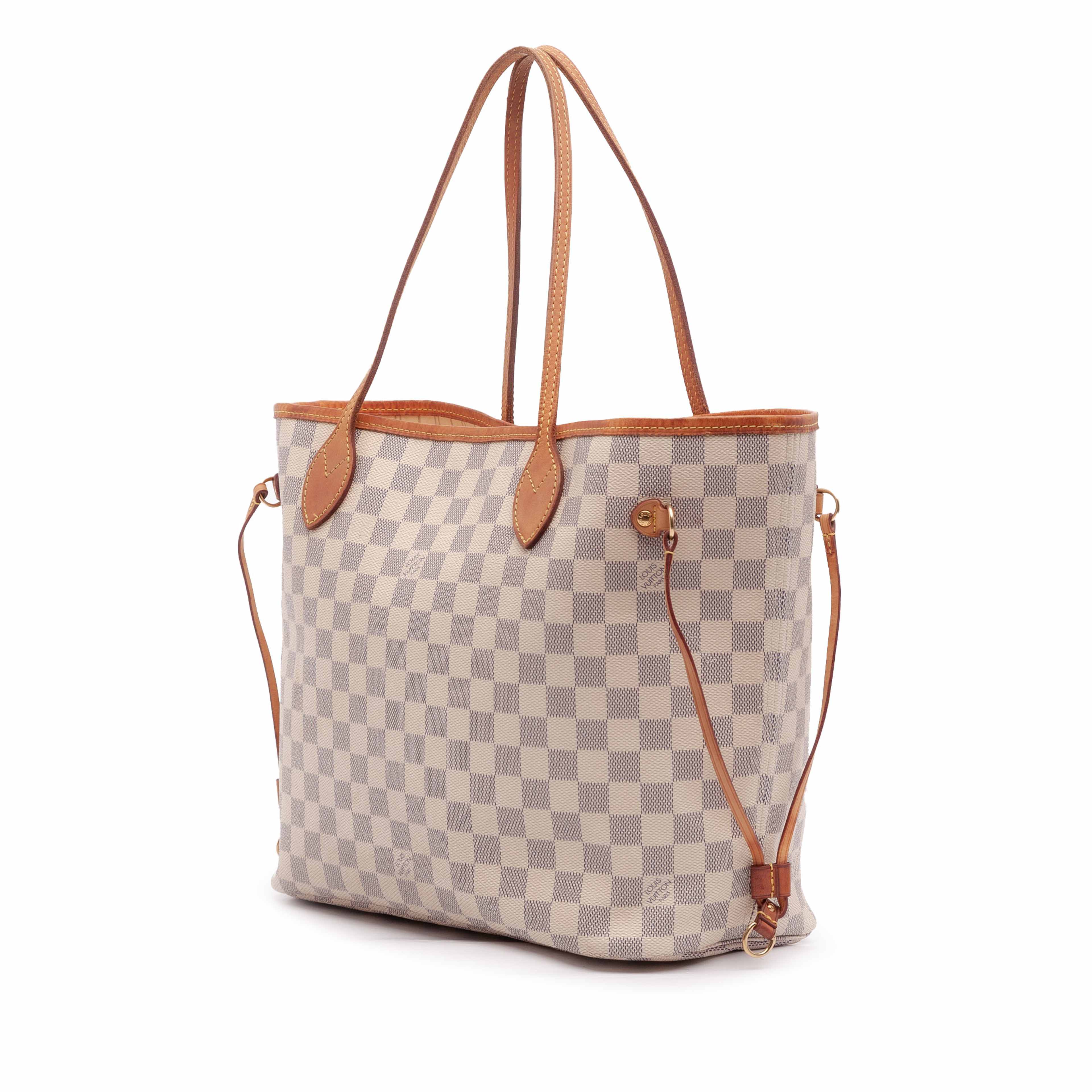 Louis Vuitton Damier Azur Neverfull Mm, från Luxclusif, i färgen white. Klicka för att öppna bilden i stort format