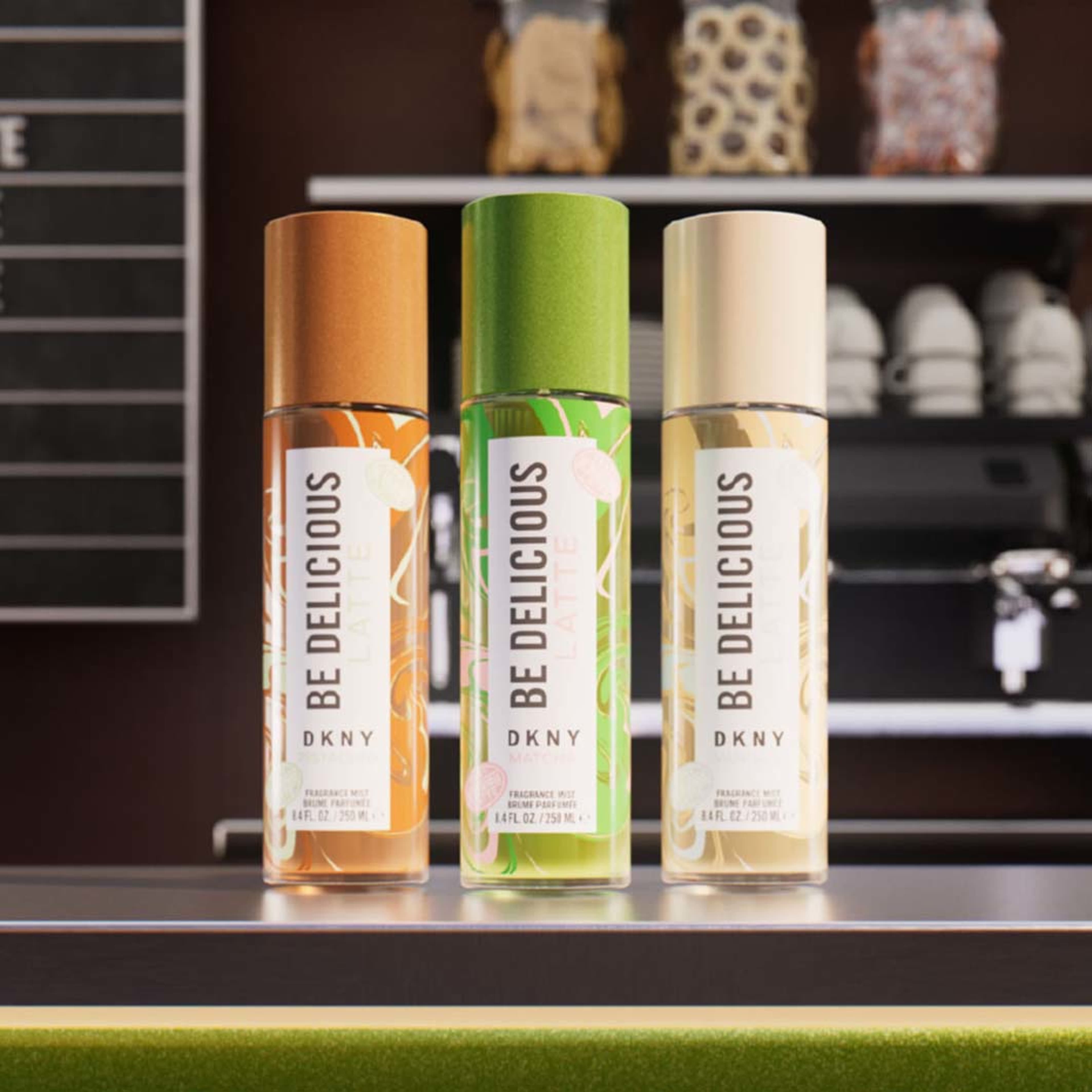 Be Delicious Café Matcha Latte Bodymist, från DKNY. Klicka för att öppna bilden i stort format