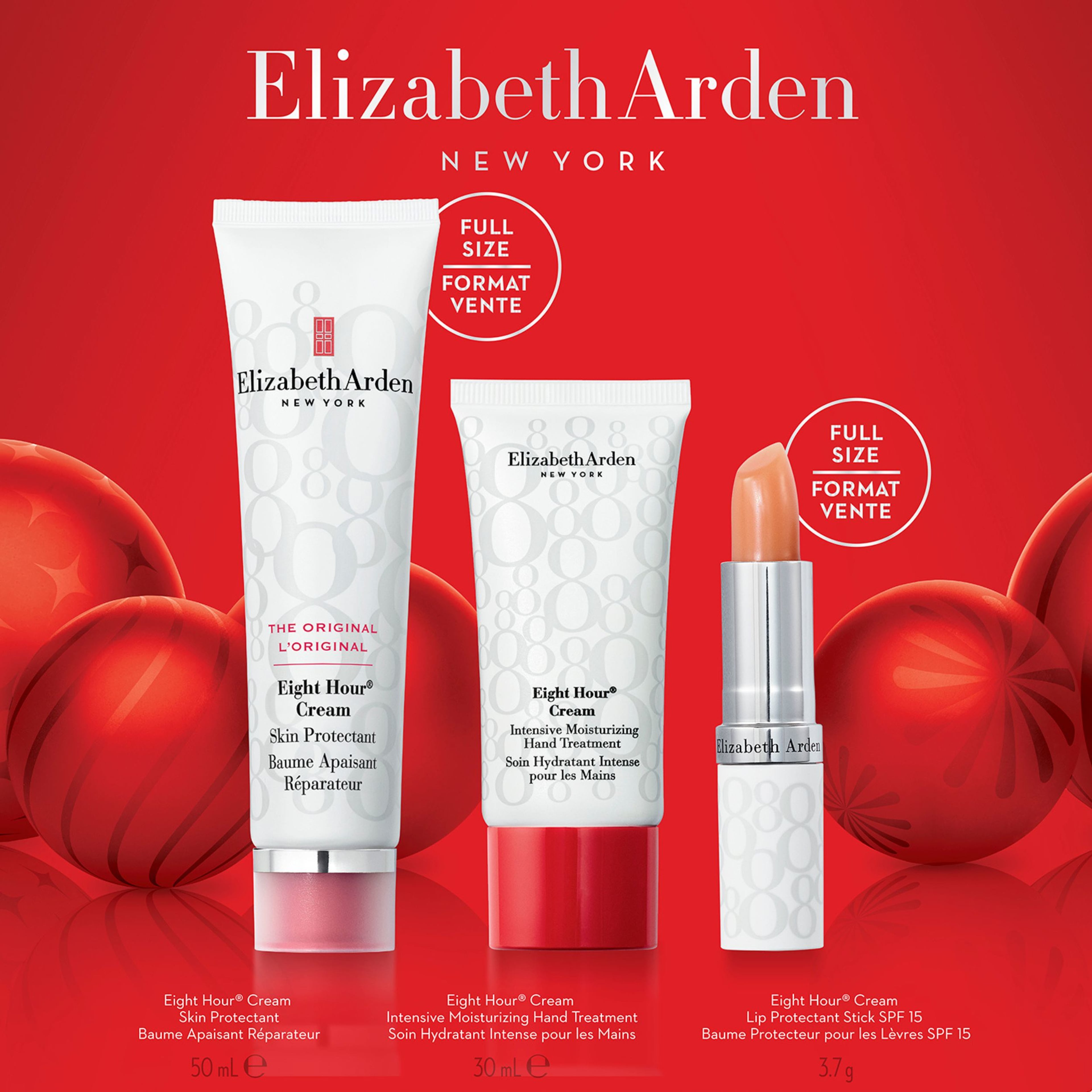 Eight Hour Cream Skin protectant 50ml/hand 30ml/lip, från Elizabeth Arden. Klicka för att öppna bilden i stort format