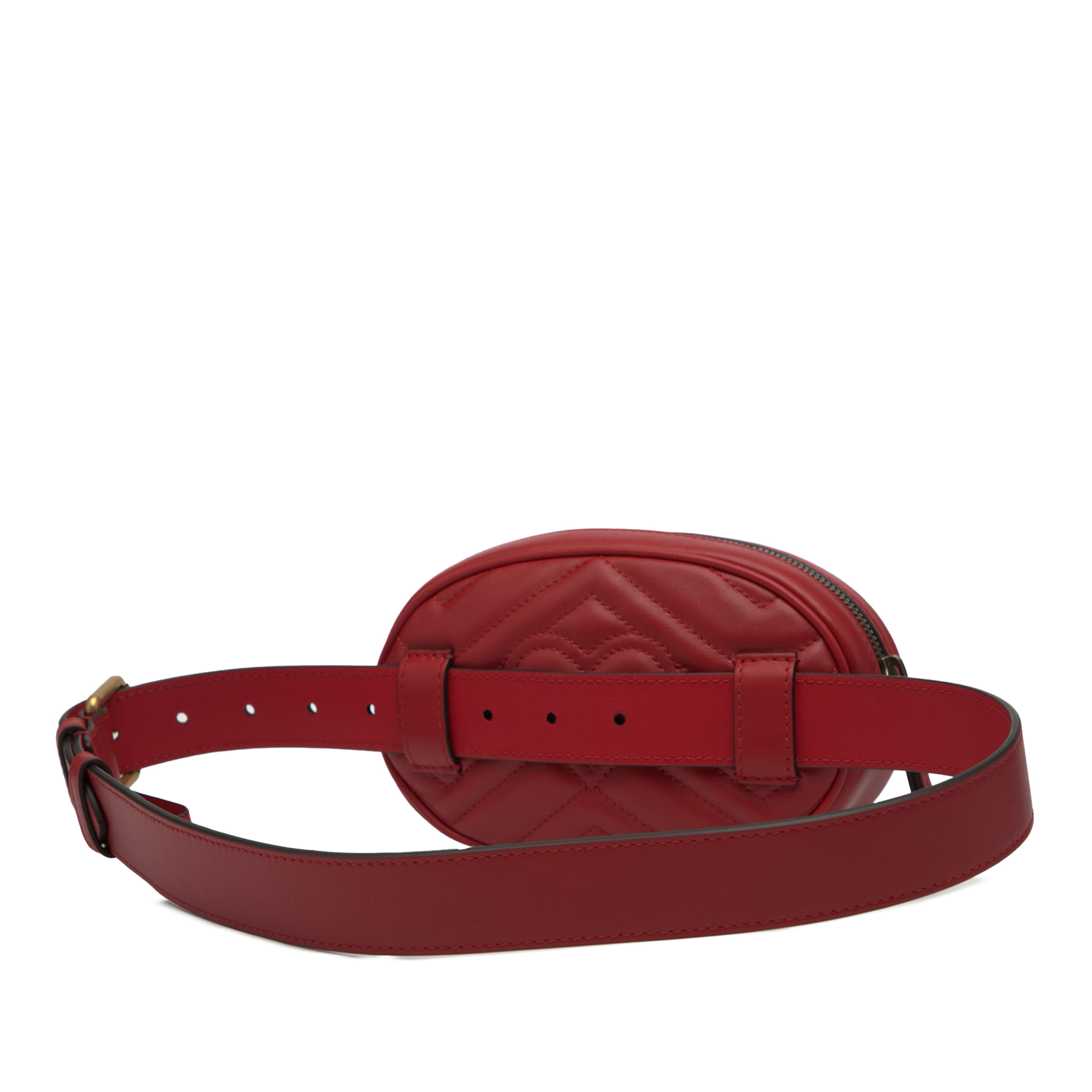Gucci Gg Marmont Matelasse Calfskin Belt Bag, från Luxclusif, i färgen röd. Klicka för att öppna bilden i stort format