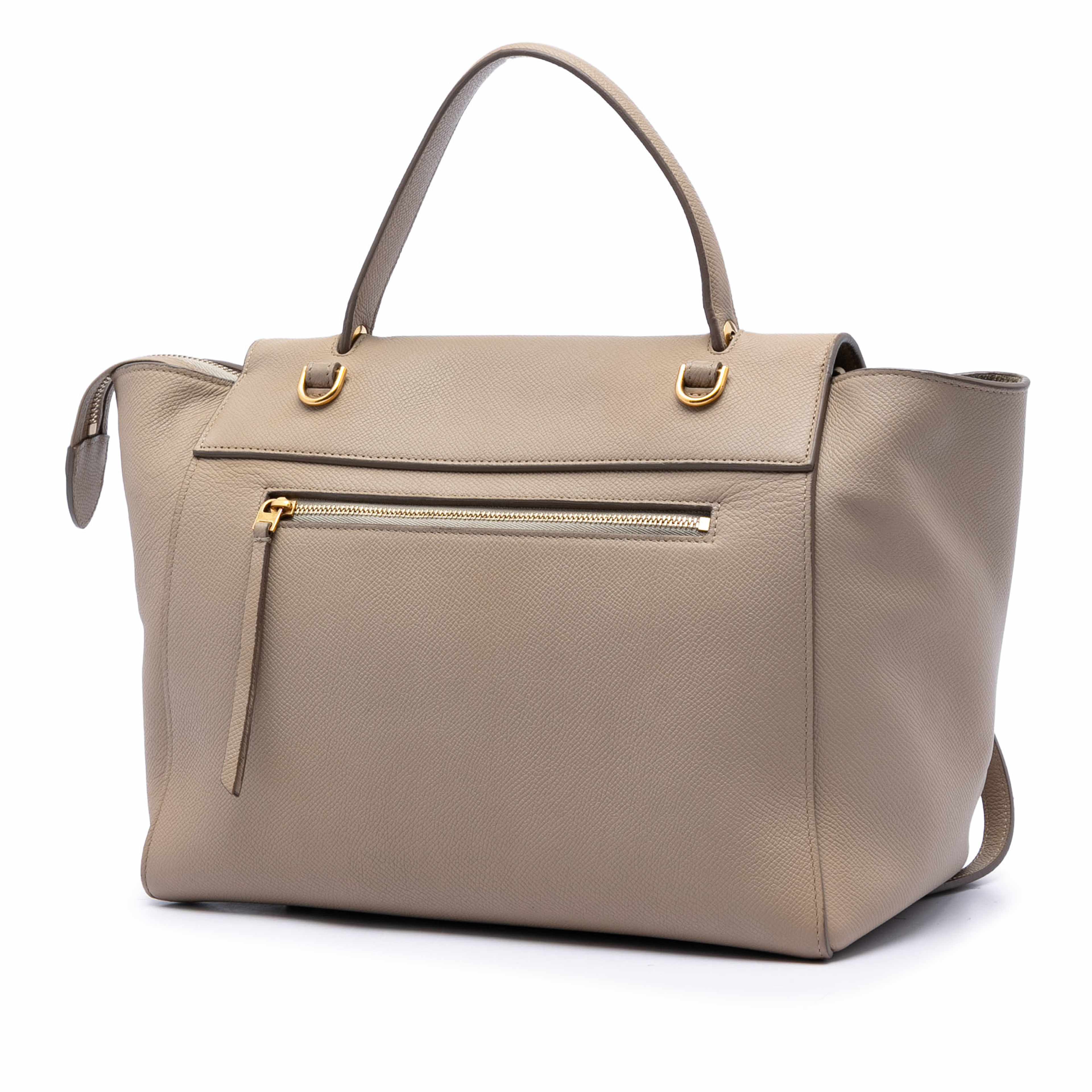 Celine Mini Grained Calfskin Belt Bag, från Luxclusif, i färgen beige. Klicka för att öppna bilden i stort format