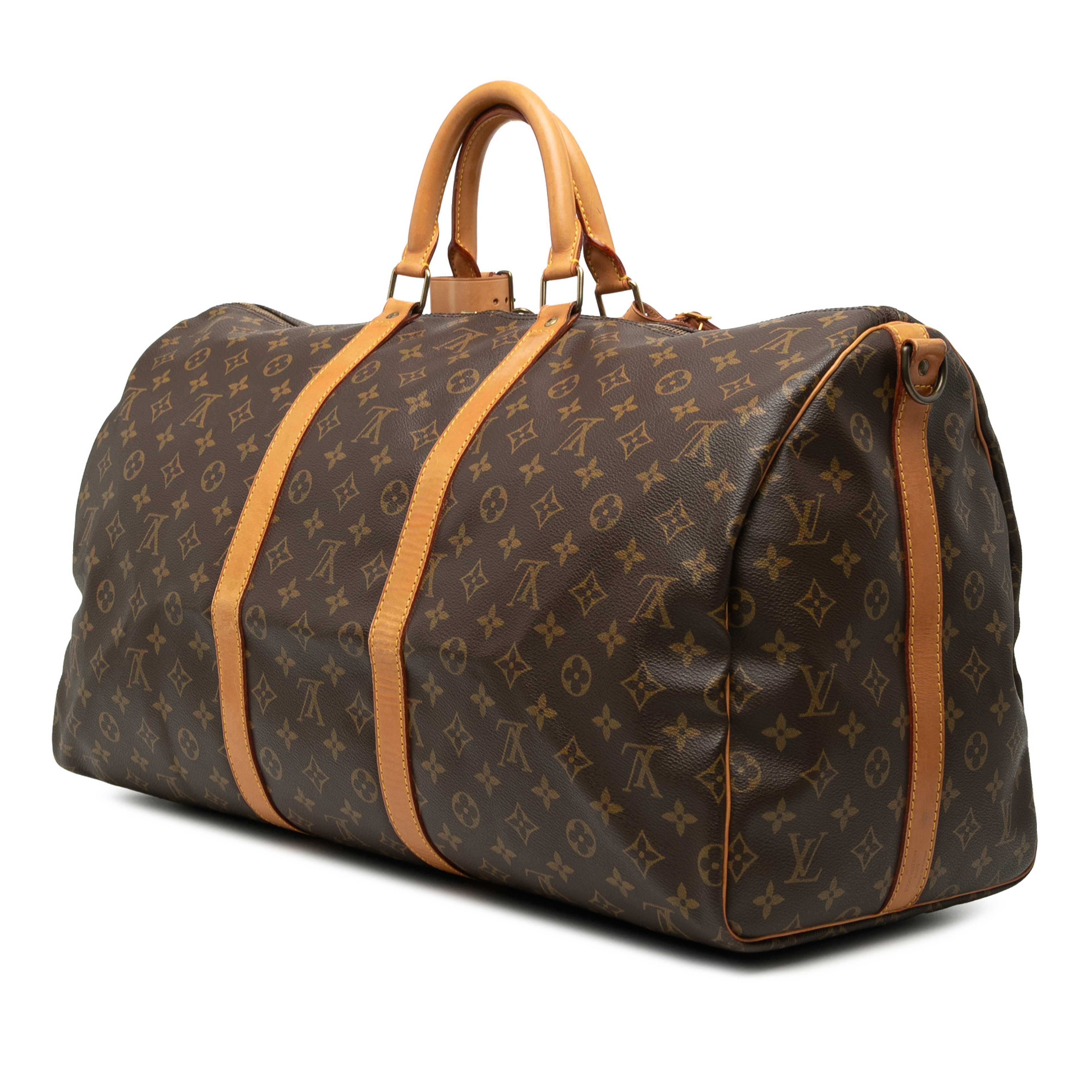 Louis Vuitton Monogram Keepall Bandouliere 55, från Luxclusif, i färgen brown. Klicka för att öppna bilden i stort format