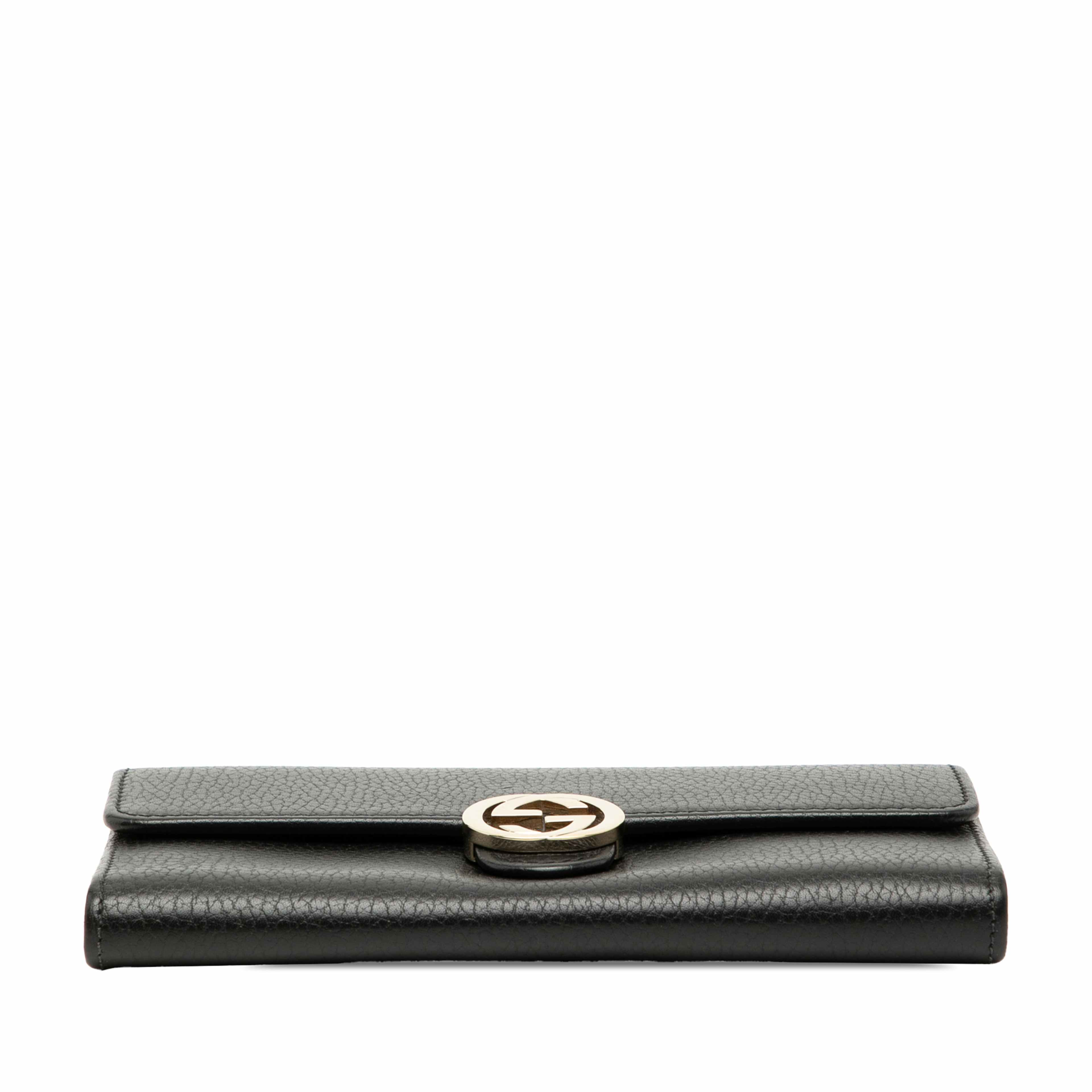 Gucci Dollar Calfskin Interlocking G Continental Wallet, från Luxclusif, i färgen black. Klicka för att öppna bilden i stort format