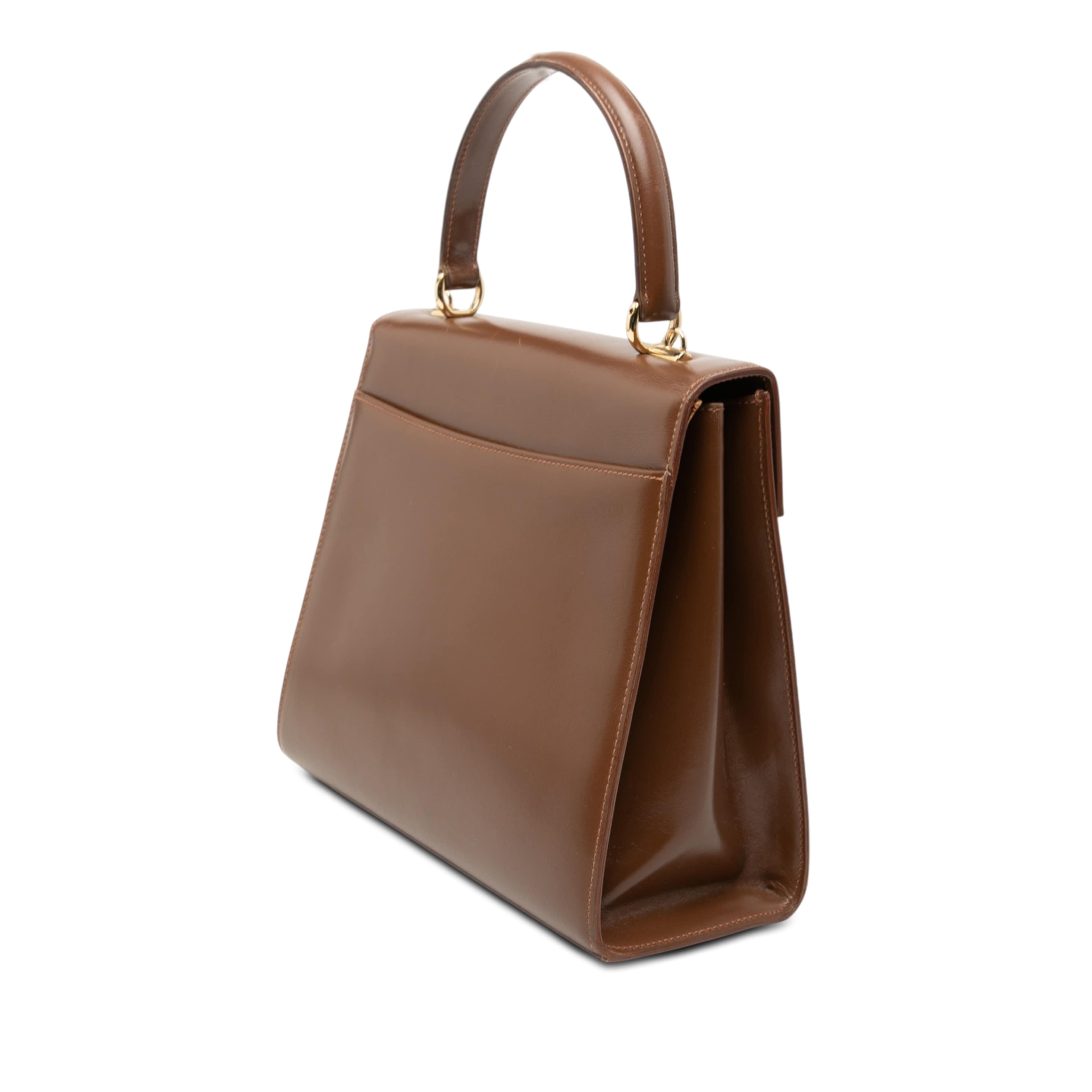 Gucci Calfskin Lady Lock Satchel, från Luxclusif, i färgen brown. Klicka för att öppna bilden i stort format