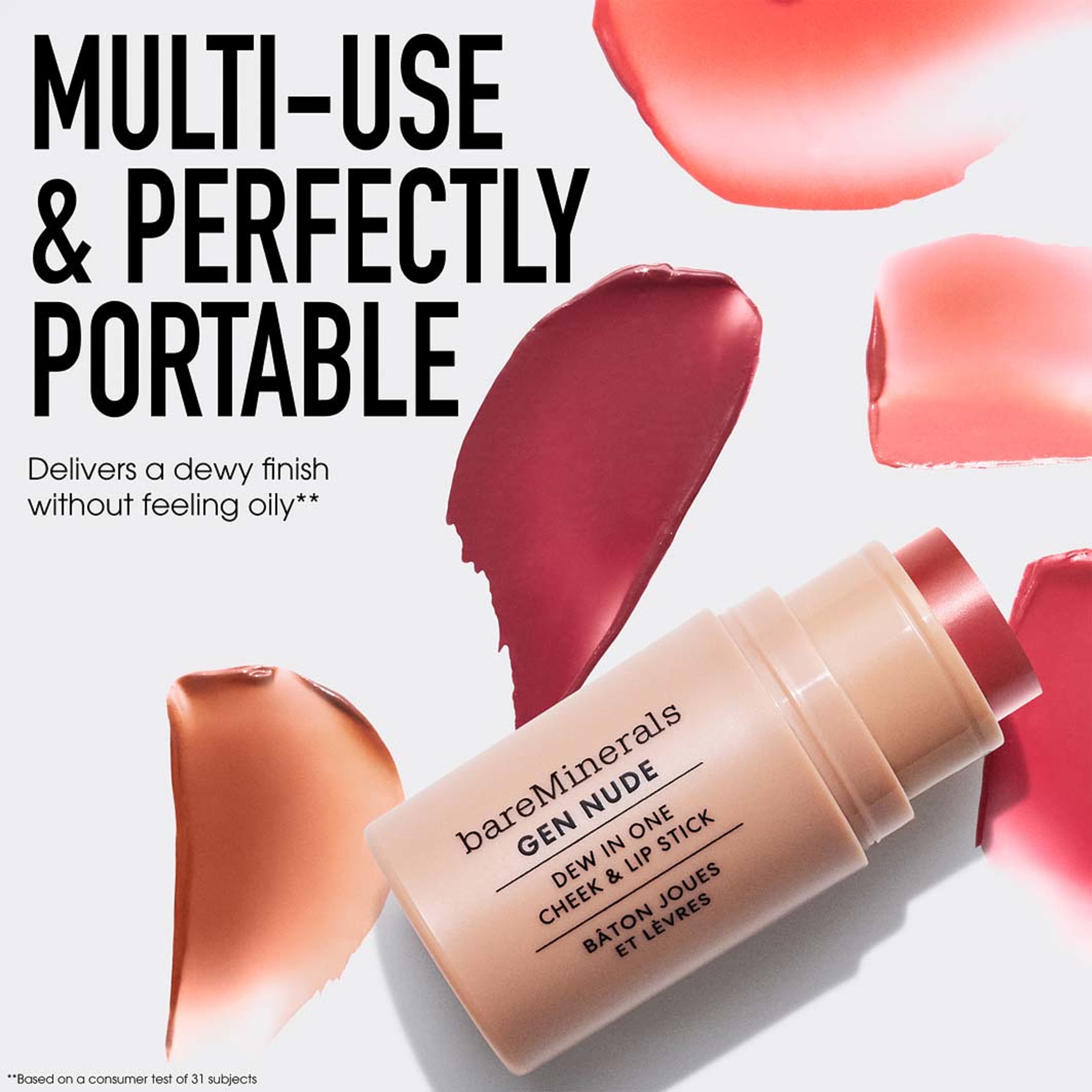 Gen Nude Dew in One Cheek & Lip Stick, från bareMinerals, i färgen Call My Blush. Klicka för att öppna bilden i stort format