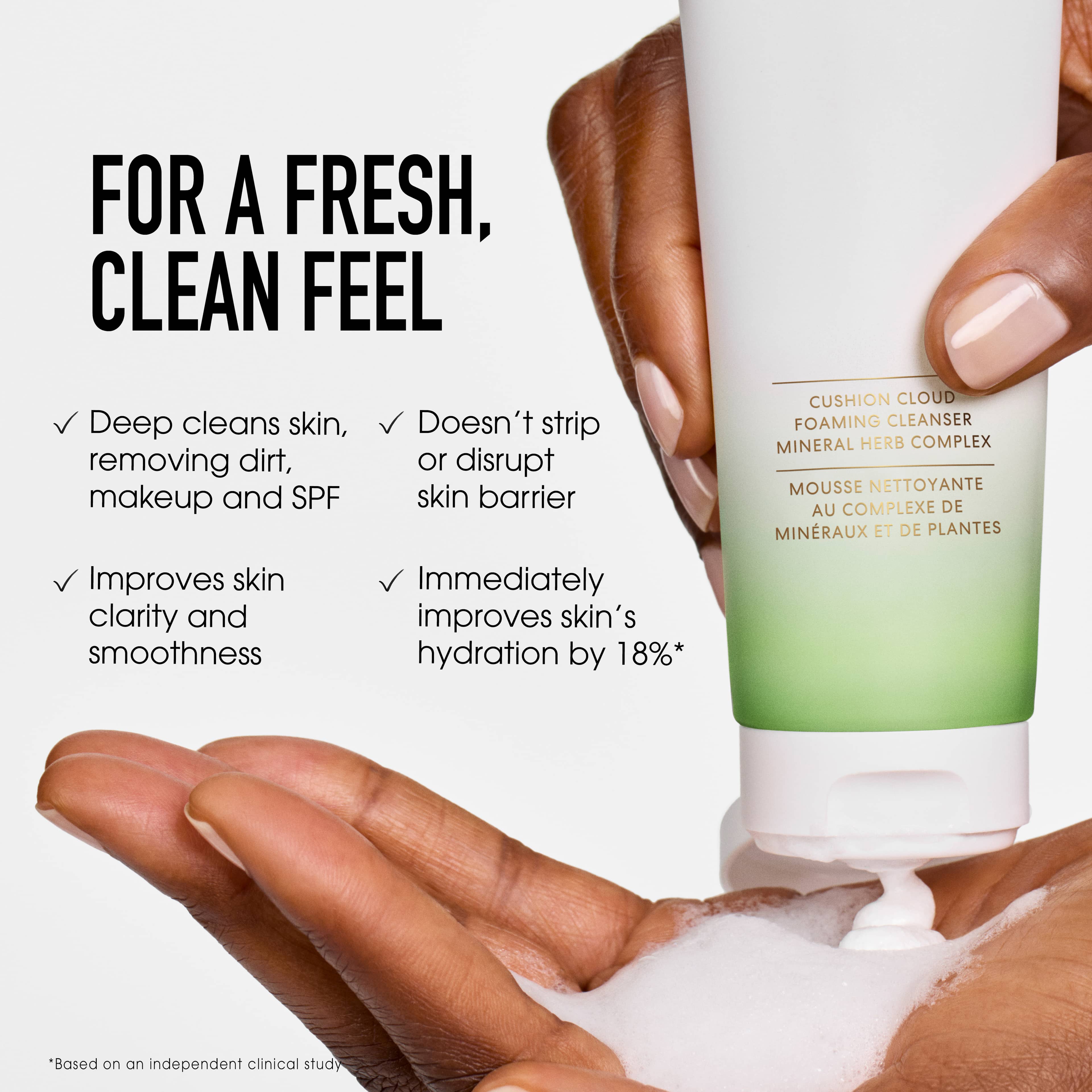 Skinlongevity Cushion cloud foaming cleanser, från bareMinerals. Klicka för att öppna bilden i stort format
