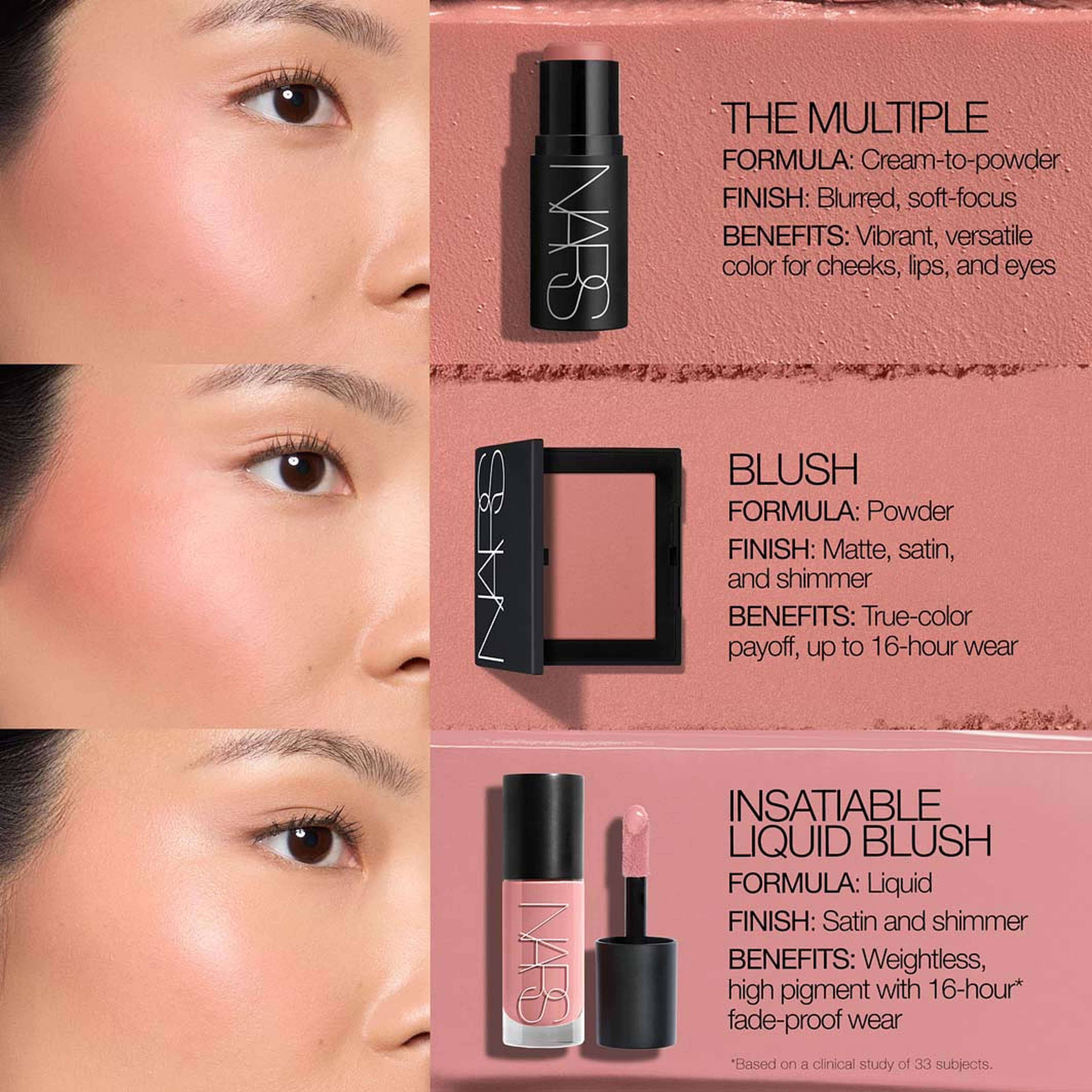 Insatiable Liquid Blush Shimmer, från NARS, i färgen Orgasm. Klicka för att öppna bilden i stort format