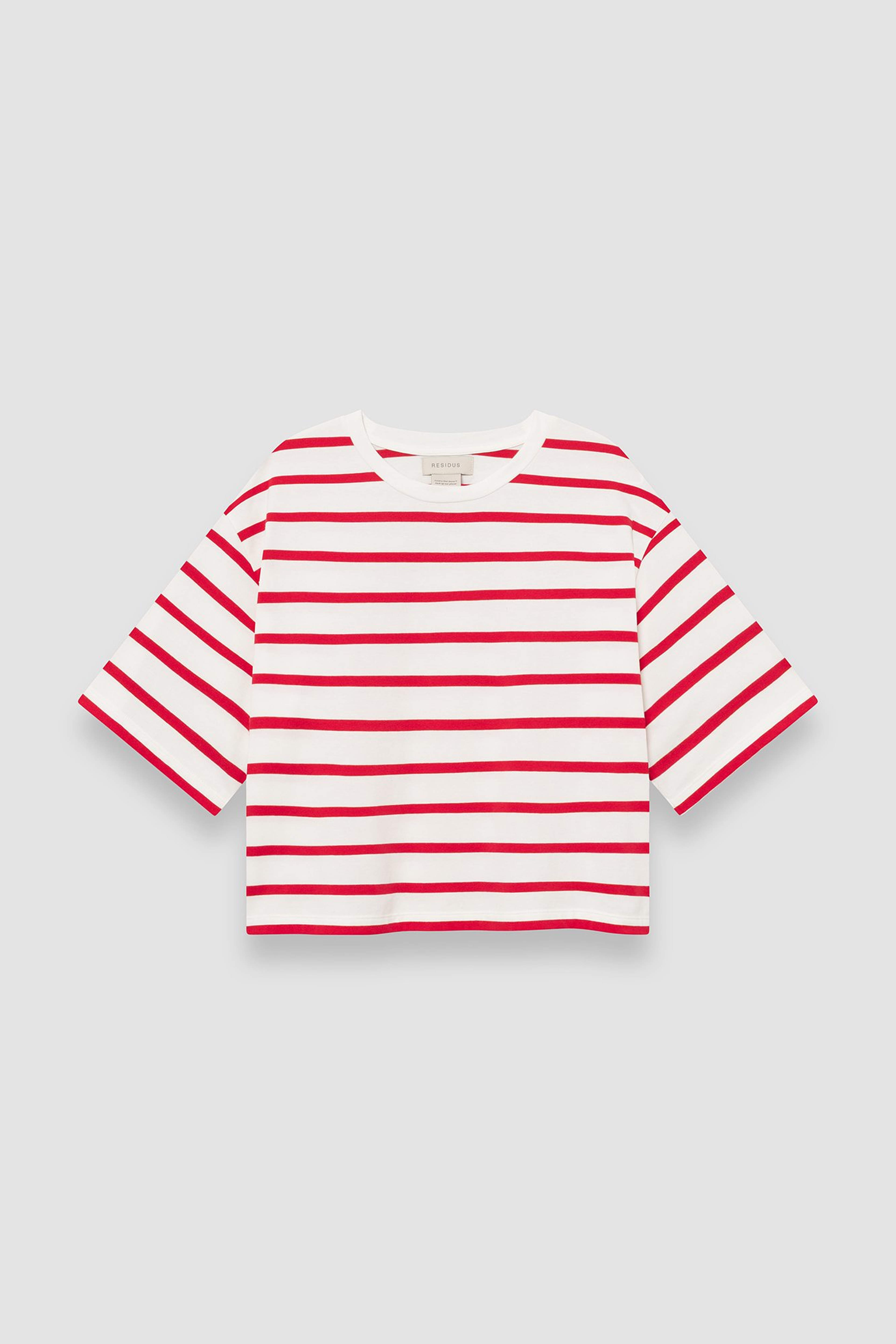 Tibi Tee - Raspberry Stripe, från Residus, i färgen red. Klicka för att öppna bilden i stort format