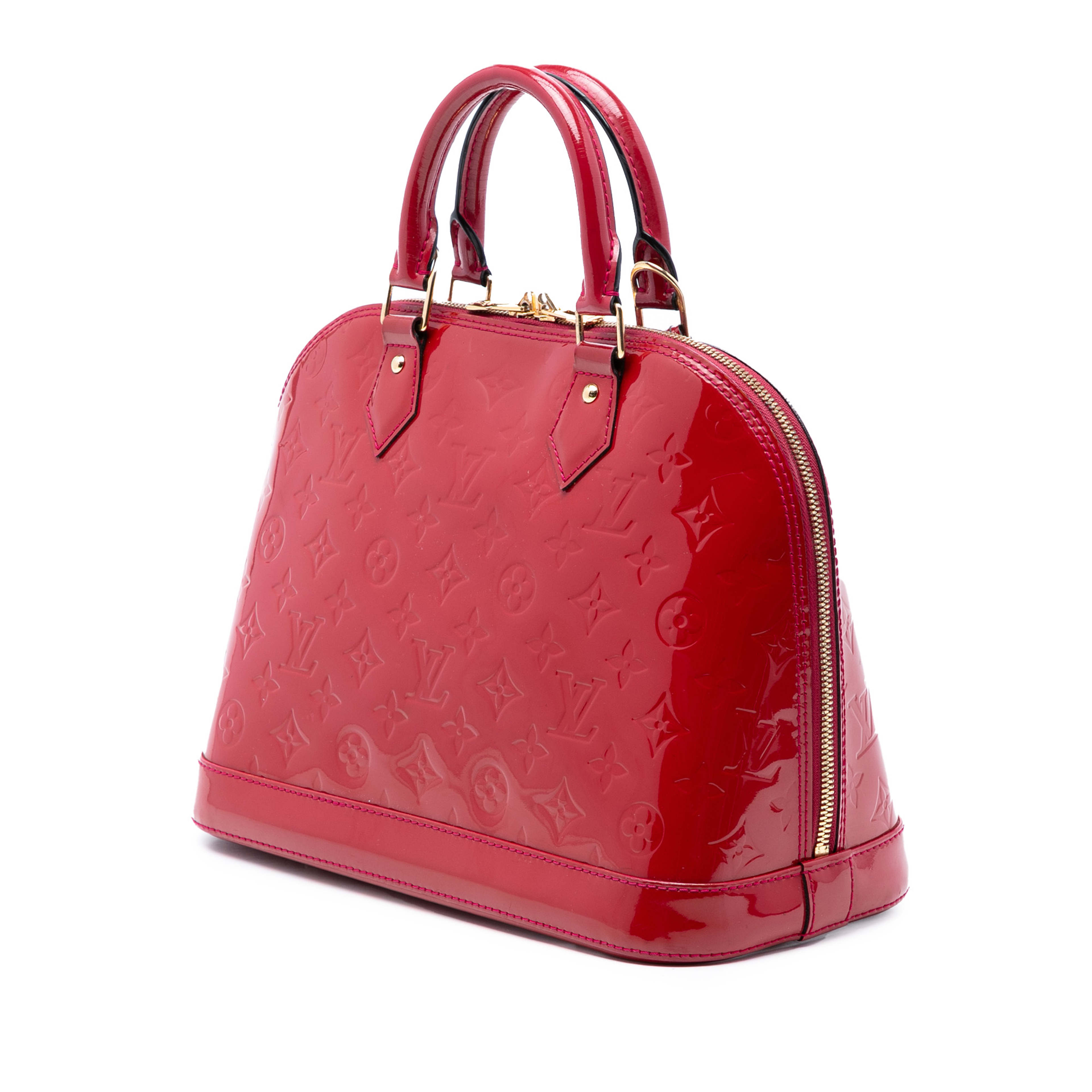 Louis Vuitton Monogram Vernis Alma Pm, från Luxclusif, i färgen red. Klicka för att öppna bilden i stort format