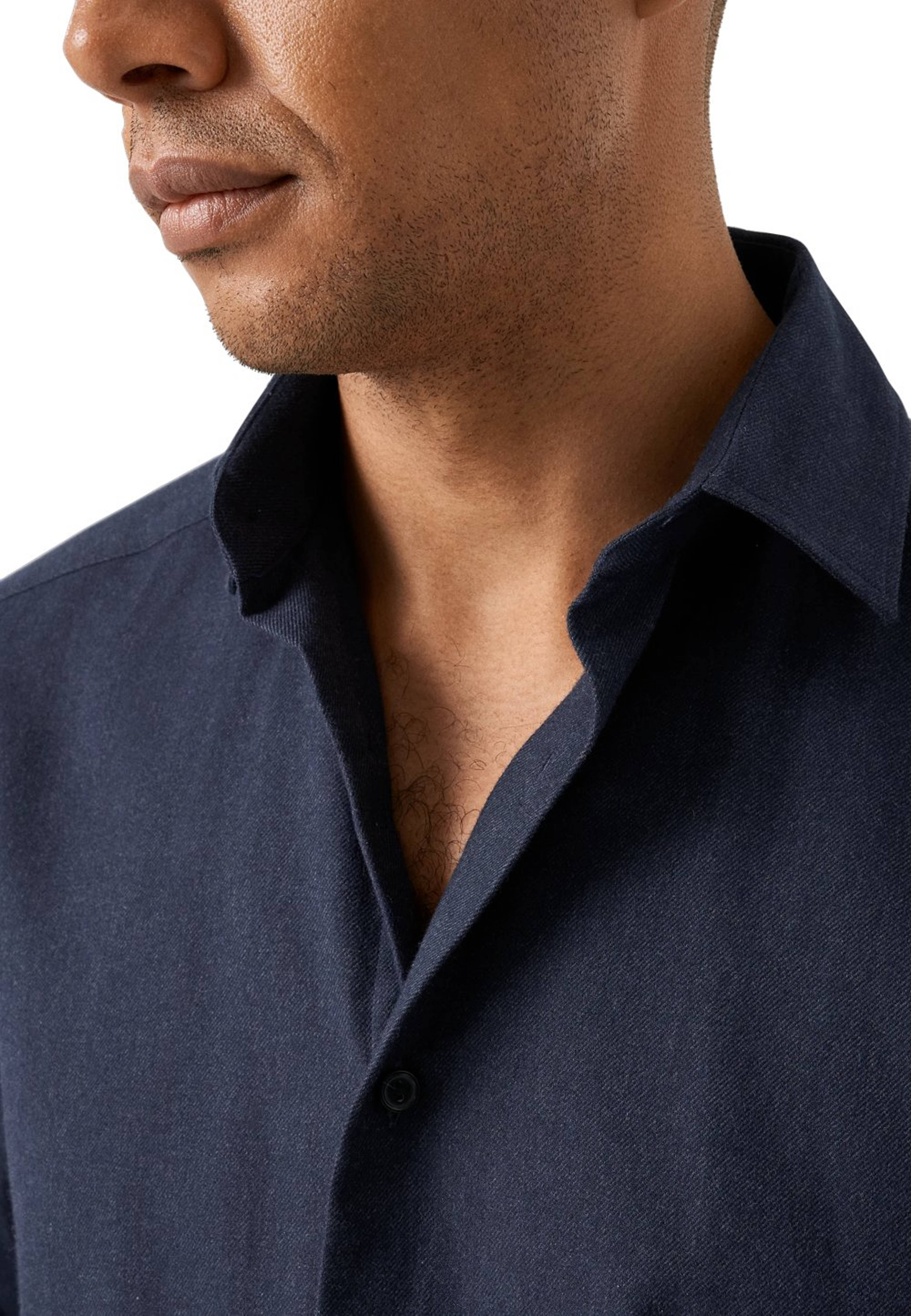 Flanellskjorta Casual Fit, från Eton, i färgen navy blue. Klicka för att öppna bilden i stort format