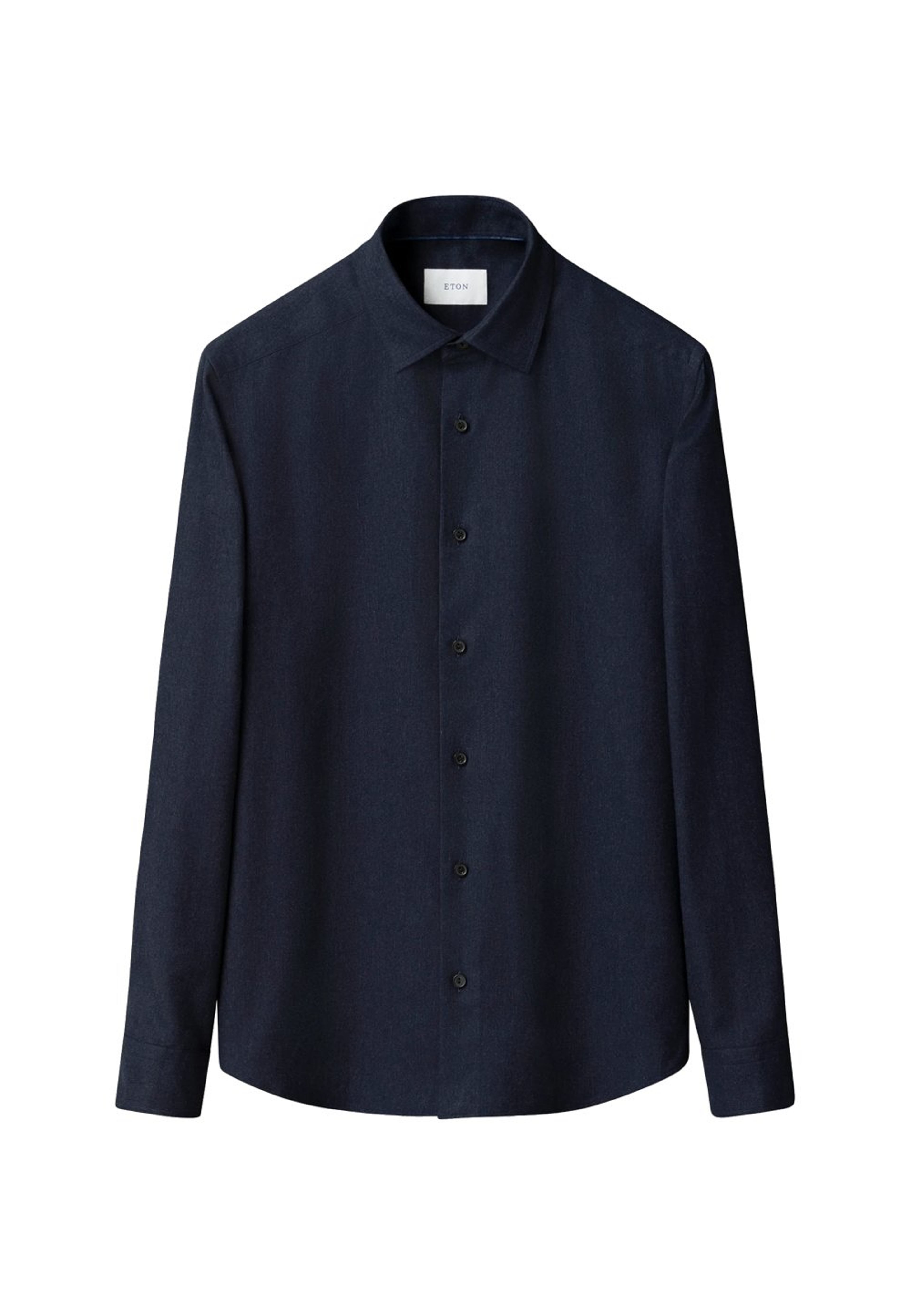 Flanellskjorta Casual Fit, från Eton, i färgen navy blue. Klicka för att öppna bilden i stort format