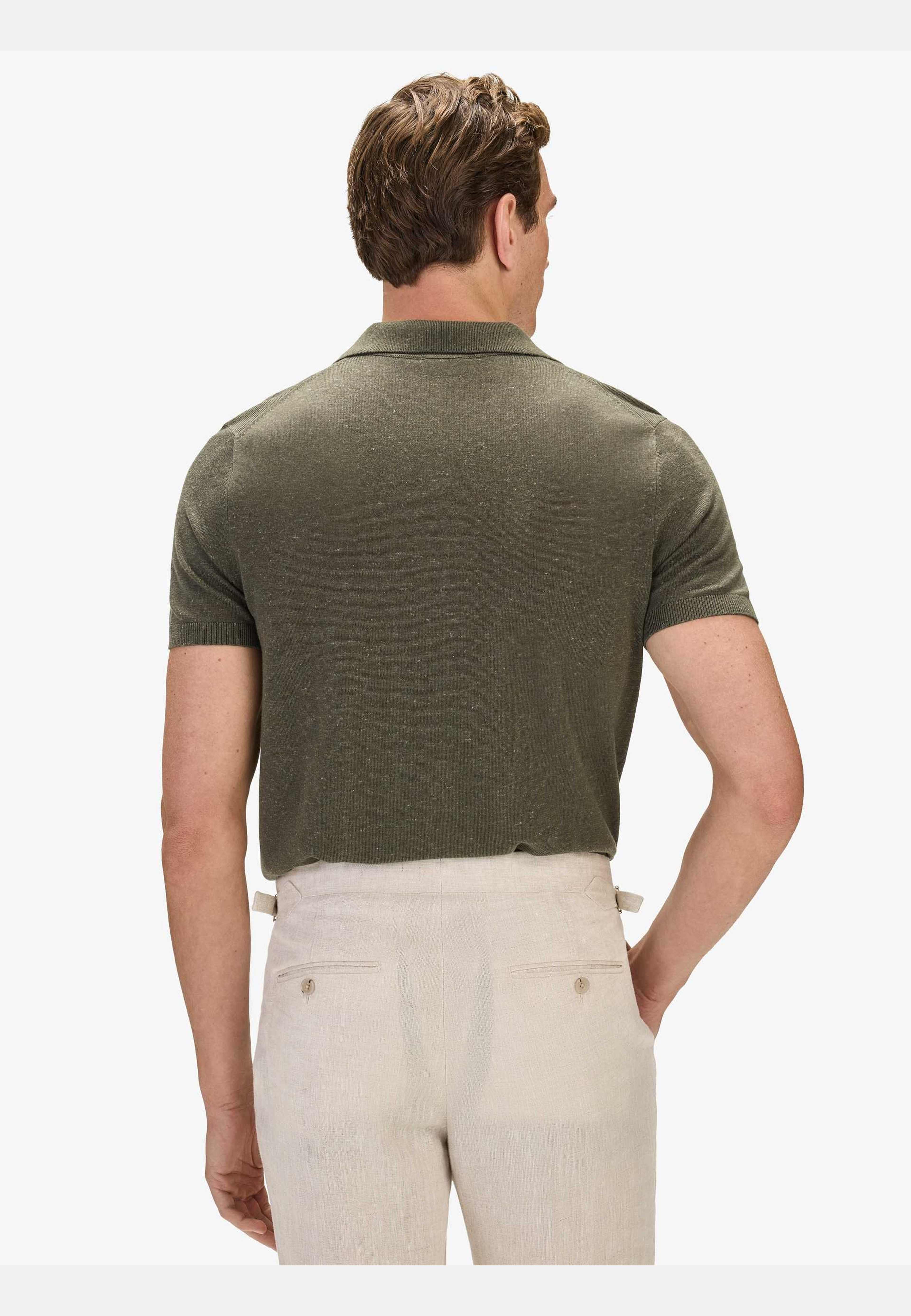Lyocell Linen Polo S/s Sweater (jamie), från John Henric, i färgen green. Klicka för att öppna bilden i stort format