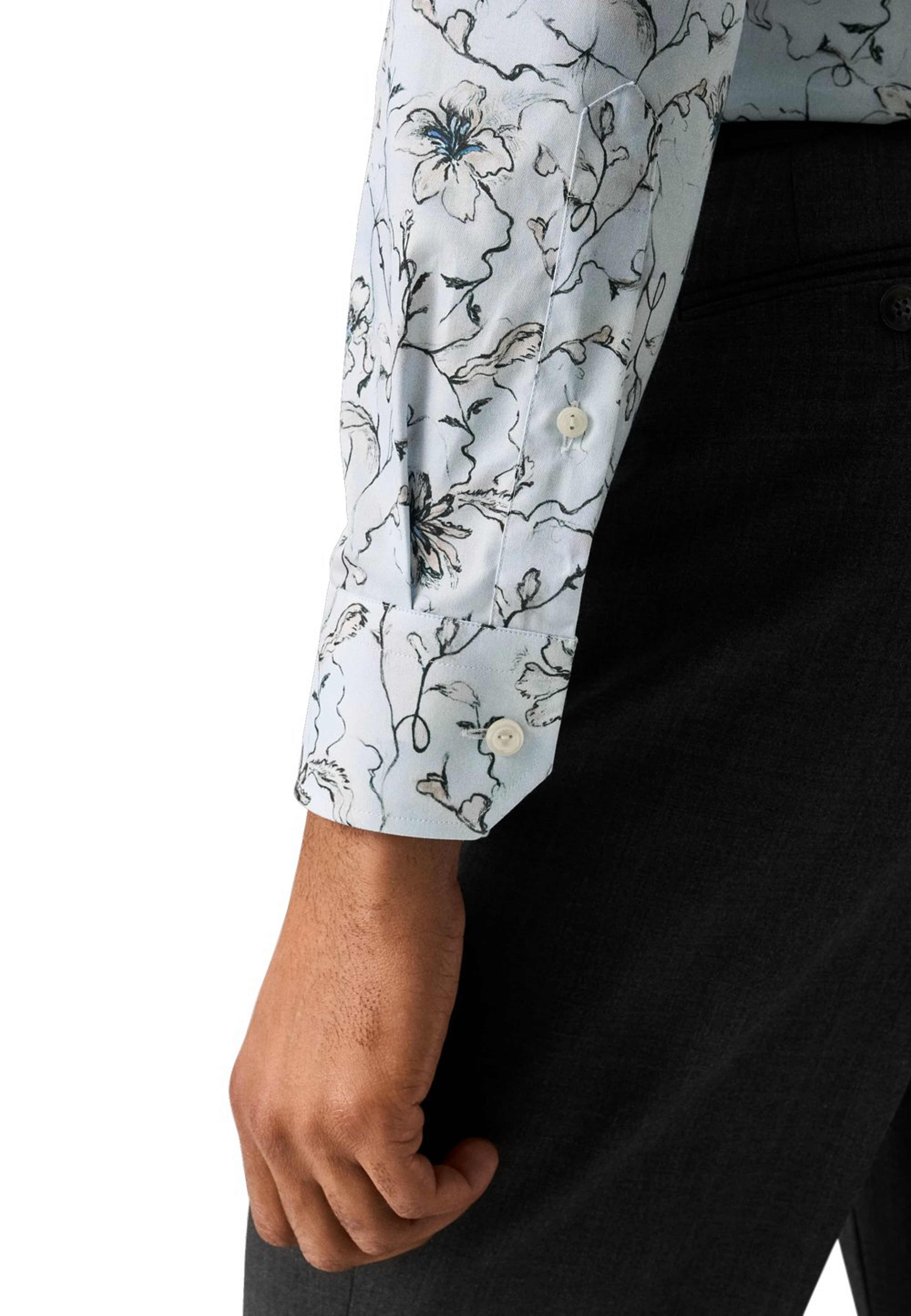 Blommig Skjorta I Signature Twill Slim Fit