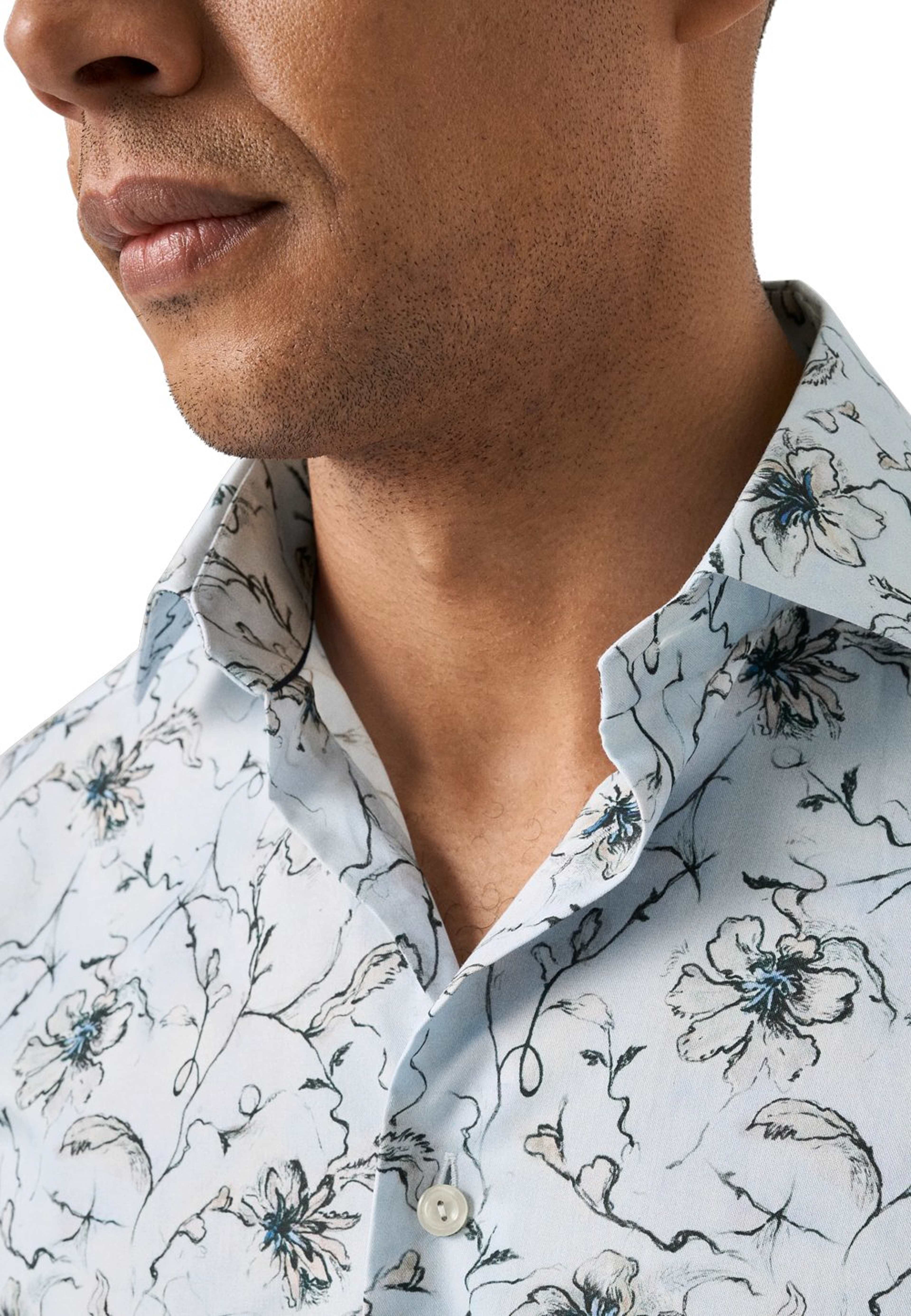 Blommig Skjorta I Signature Twill Slim Fit