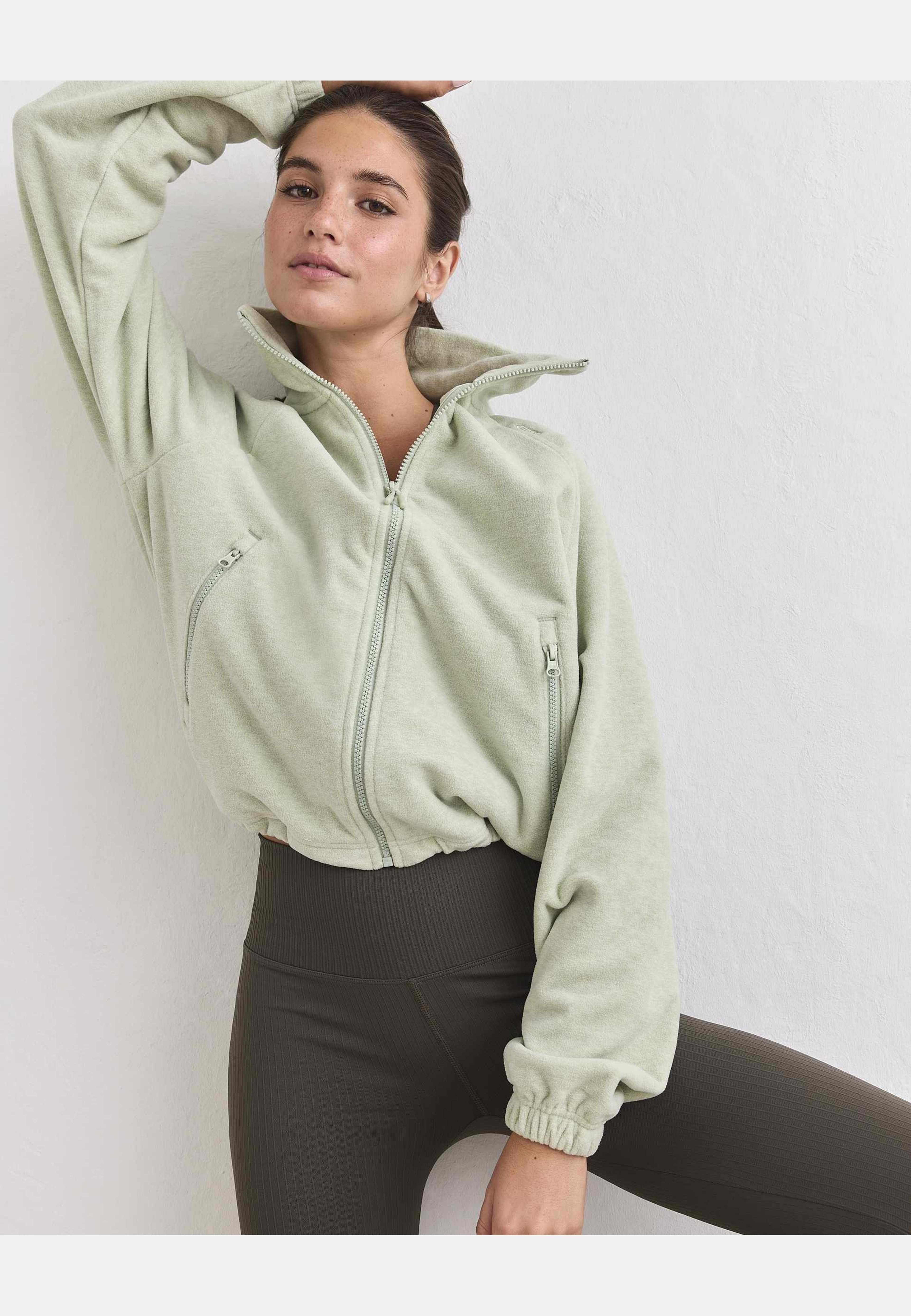 Fleece Zip Jacket, från aim'n, i färgen pistachio. Klicka för att öppna bilden i stort format