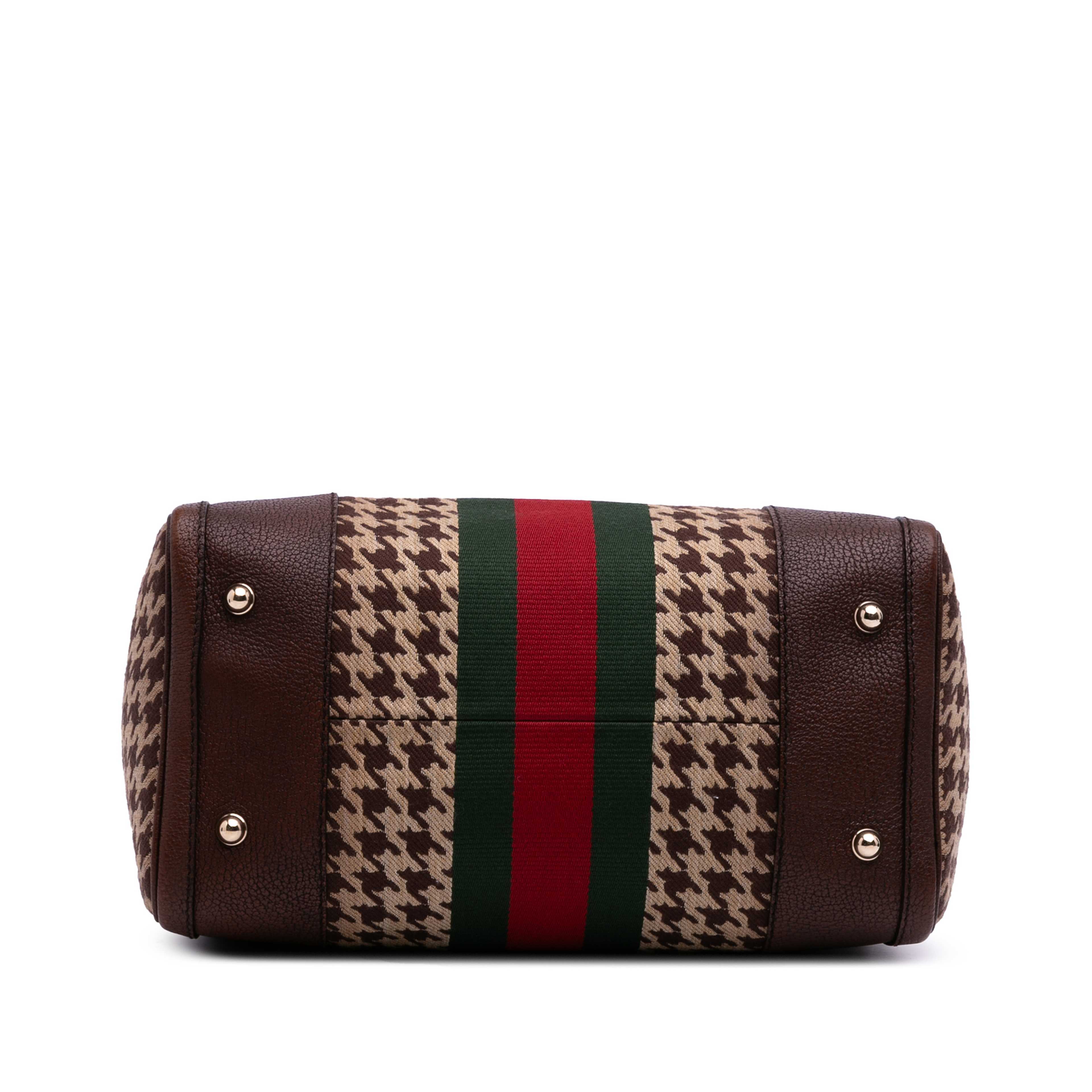 Gucci Cotton Seventies Web Boston Bag, från Luxclusif, i färgen brown. Klicka för att öppna bilden i stort format