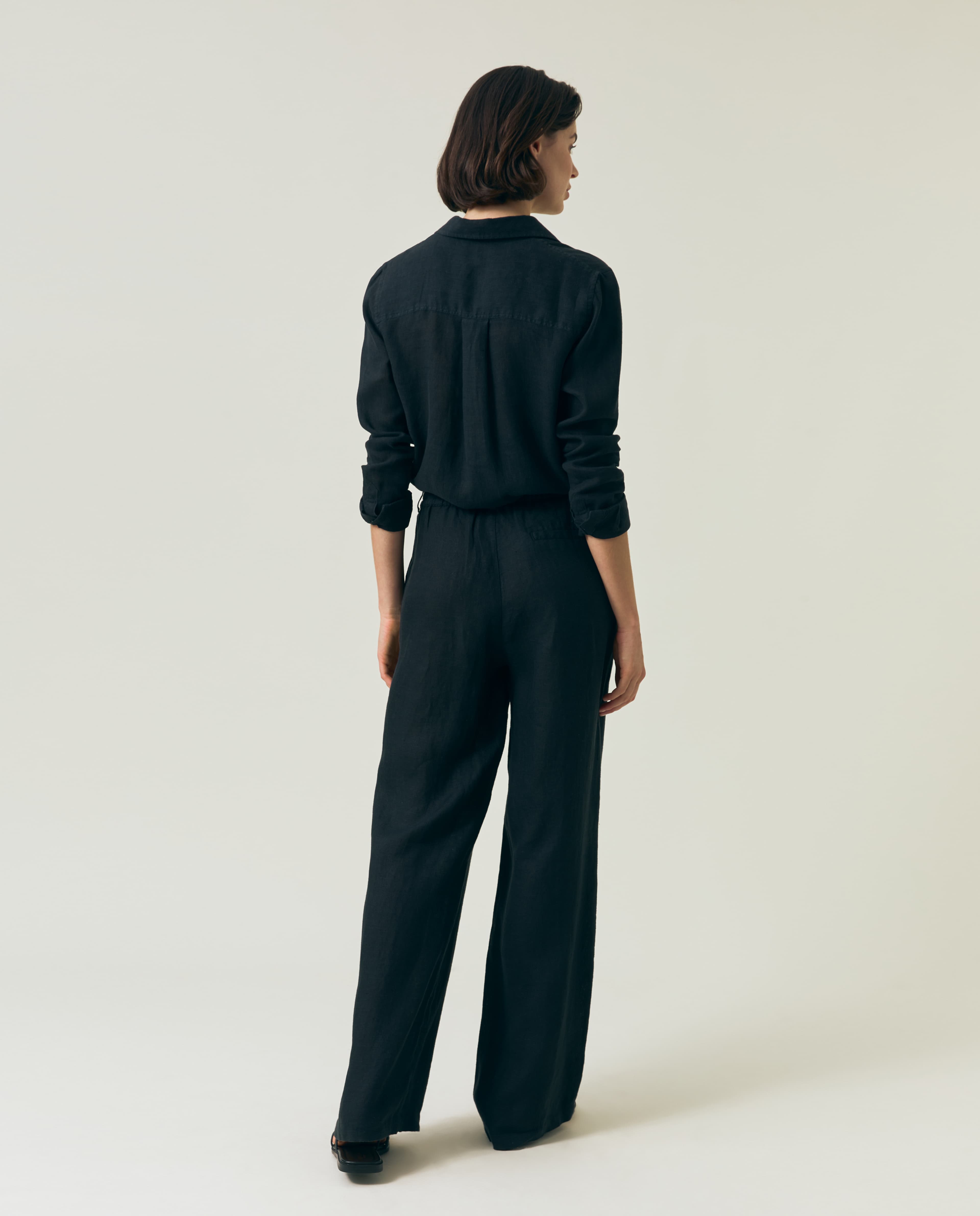 High Waist Wide-leg Linen Pants