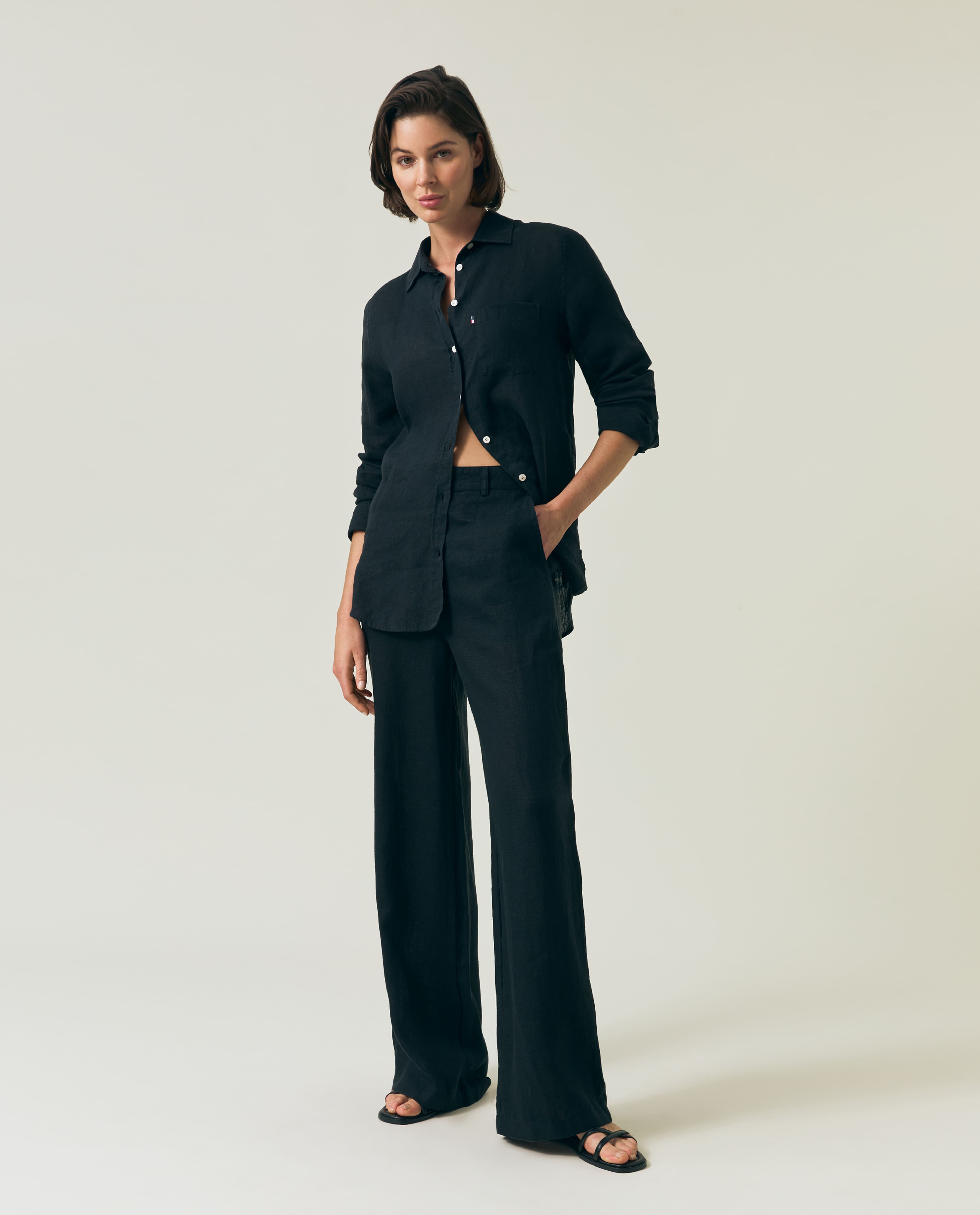 High Waist Wide-leg Linen Pants
