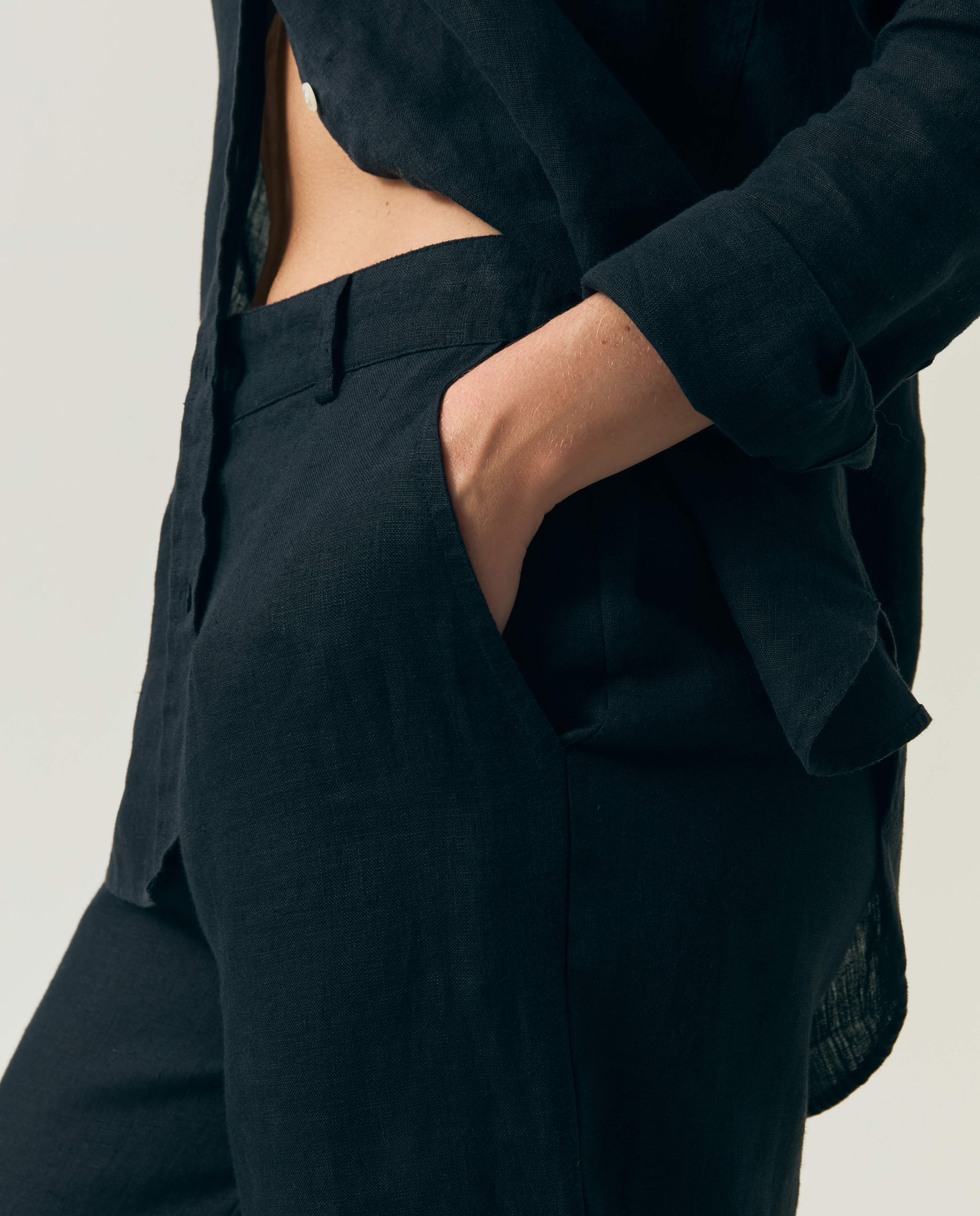 High Waist Wide-leg Linen Pants