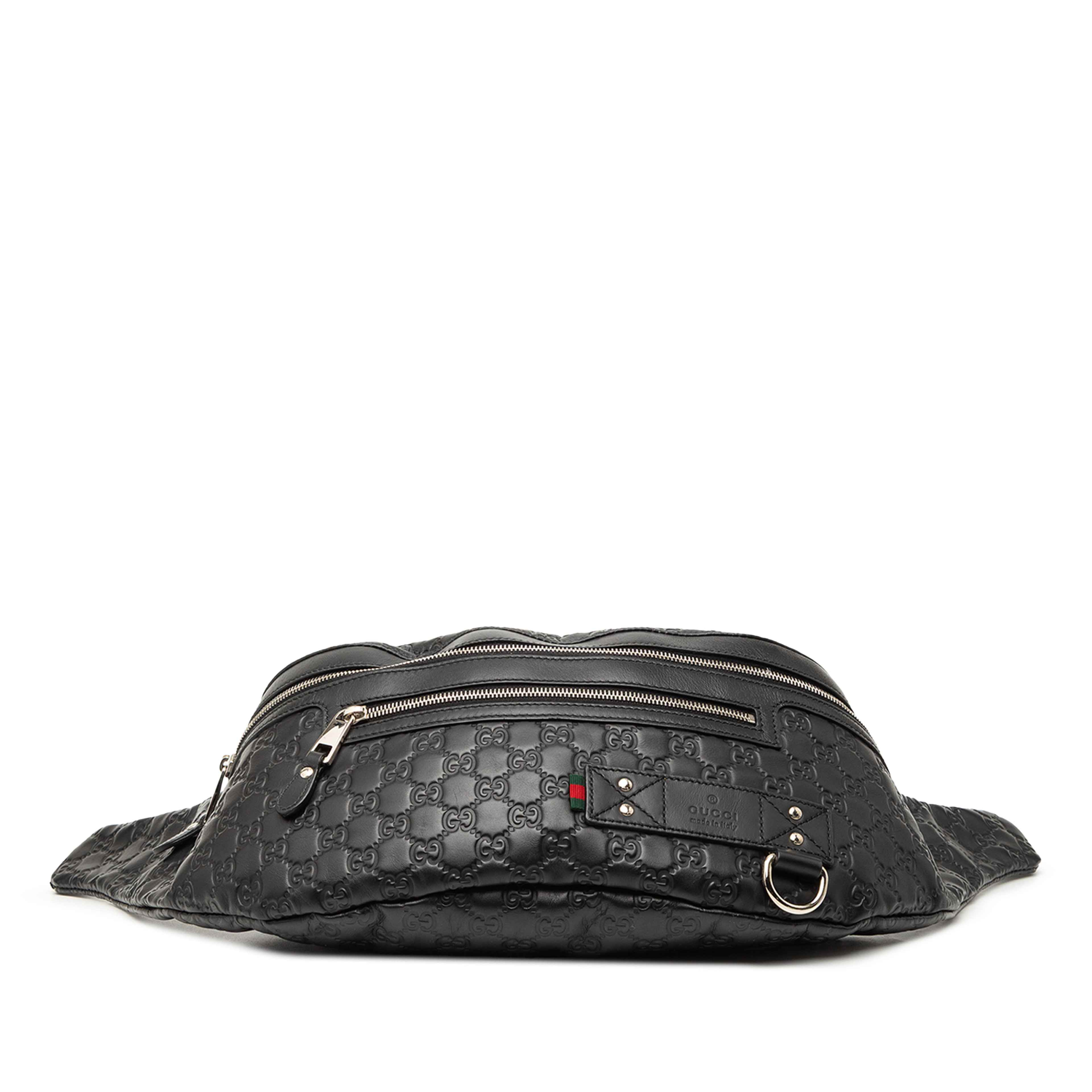 Gucci Guccissima Web Belt Bag, från Luxclusif, i färgen black. Klicka för att öppna bilden i stort format