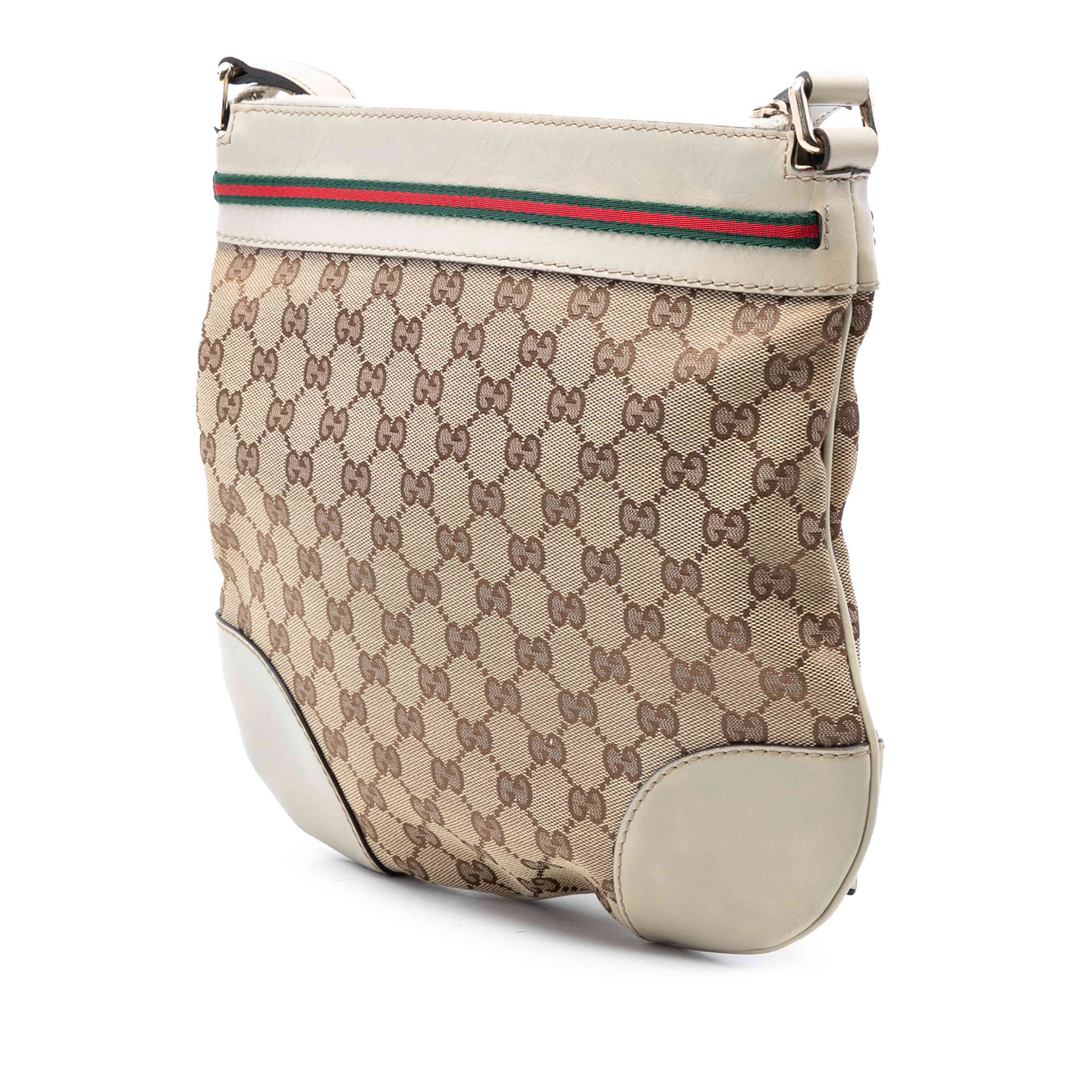 Gucci Gg Canvas Web Mayfair Crossbody, från Luxclusif, i färgen beige. Klicka för att öppna bilden i stort format