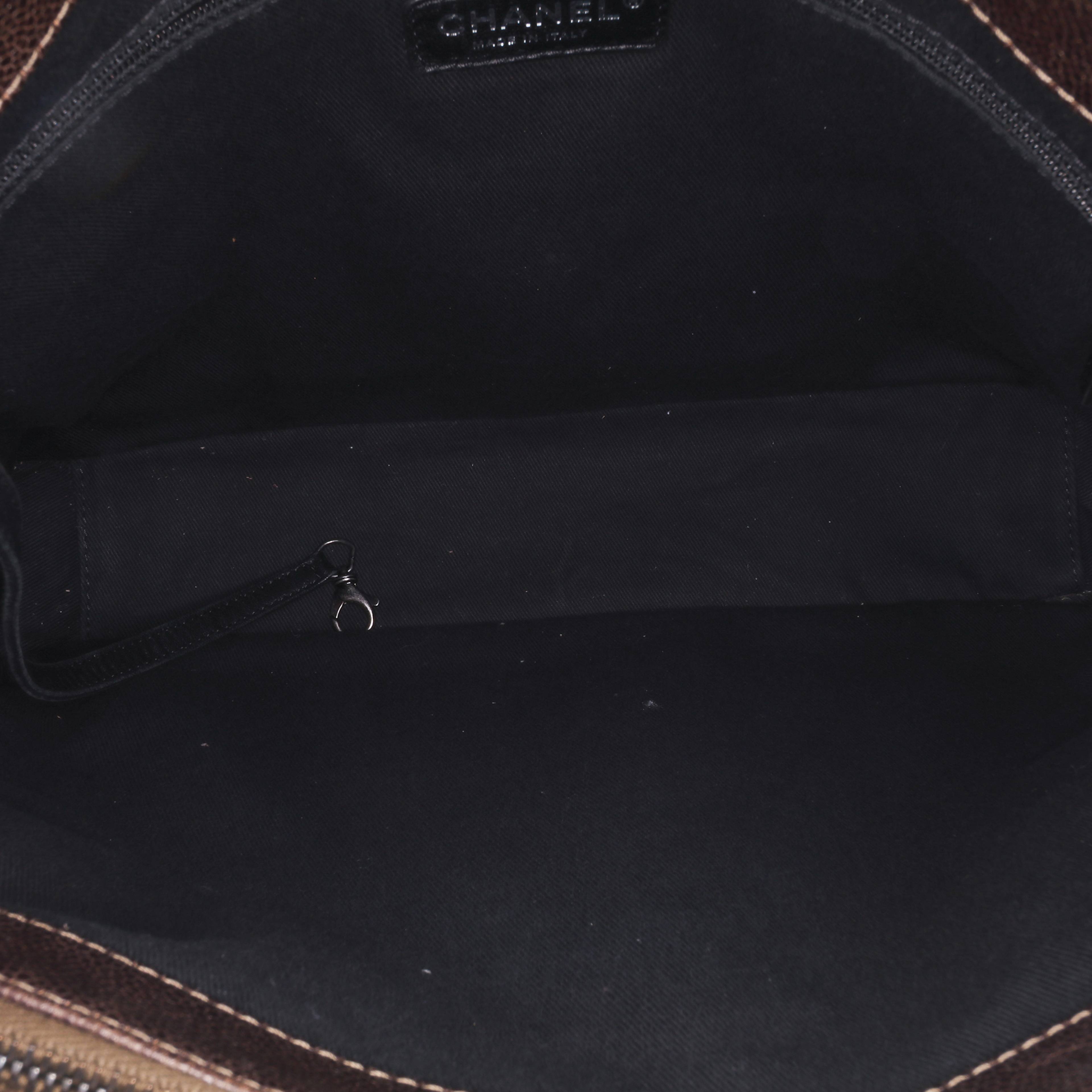 Chanel Large Quilted Iridescent Caviar Chic Tall Shopping Tote