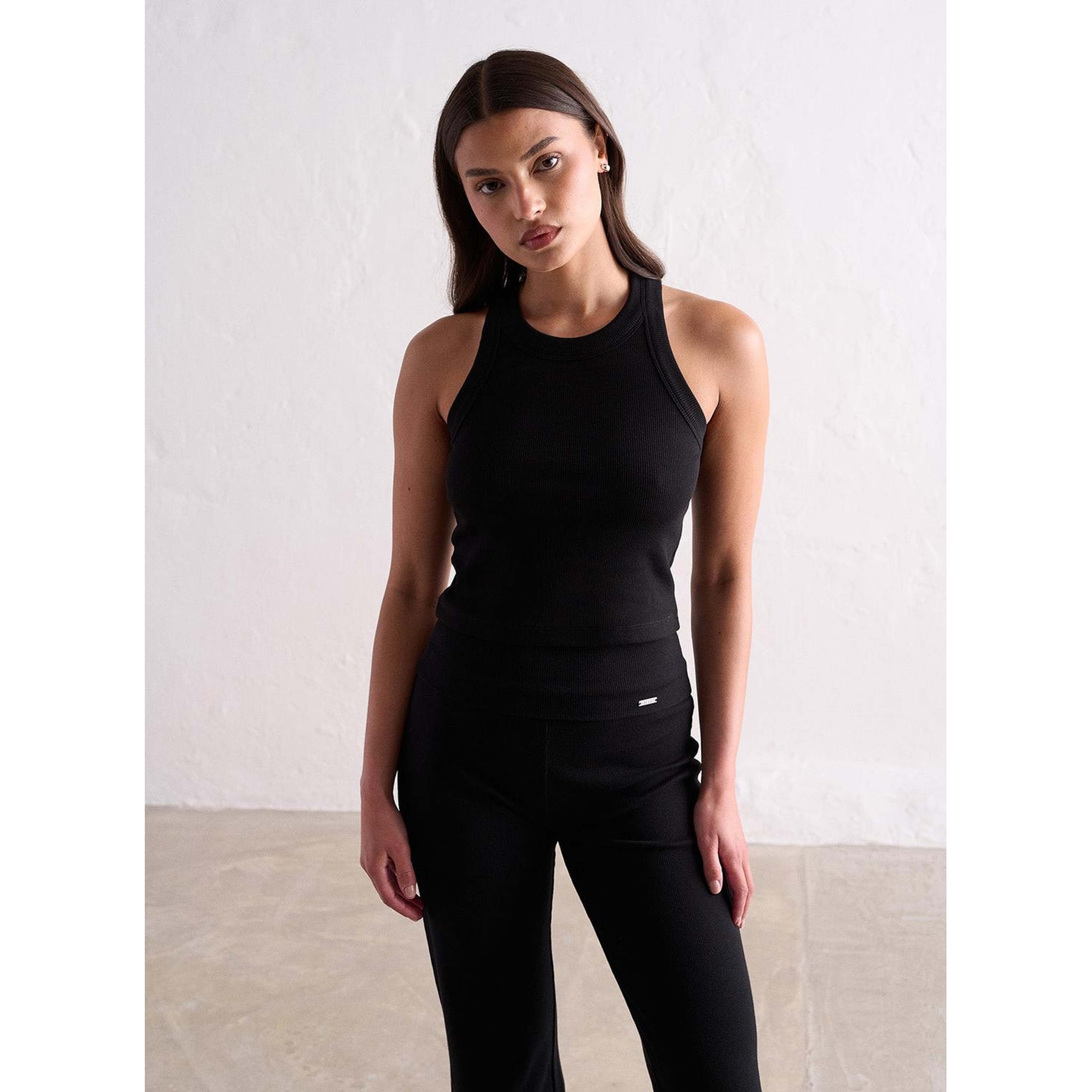 Black Ease Ribbed Tank Top