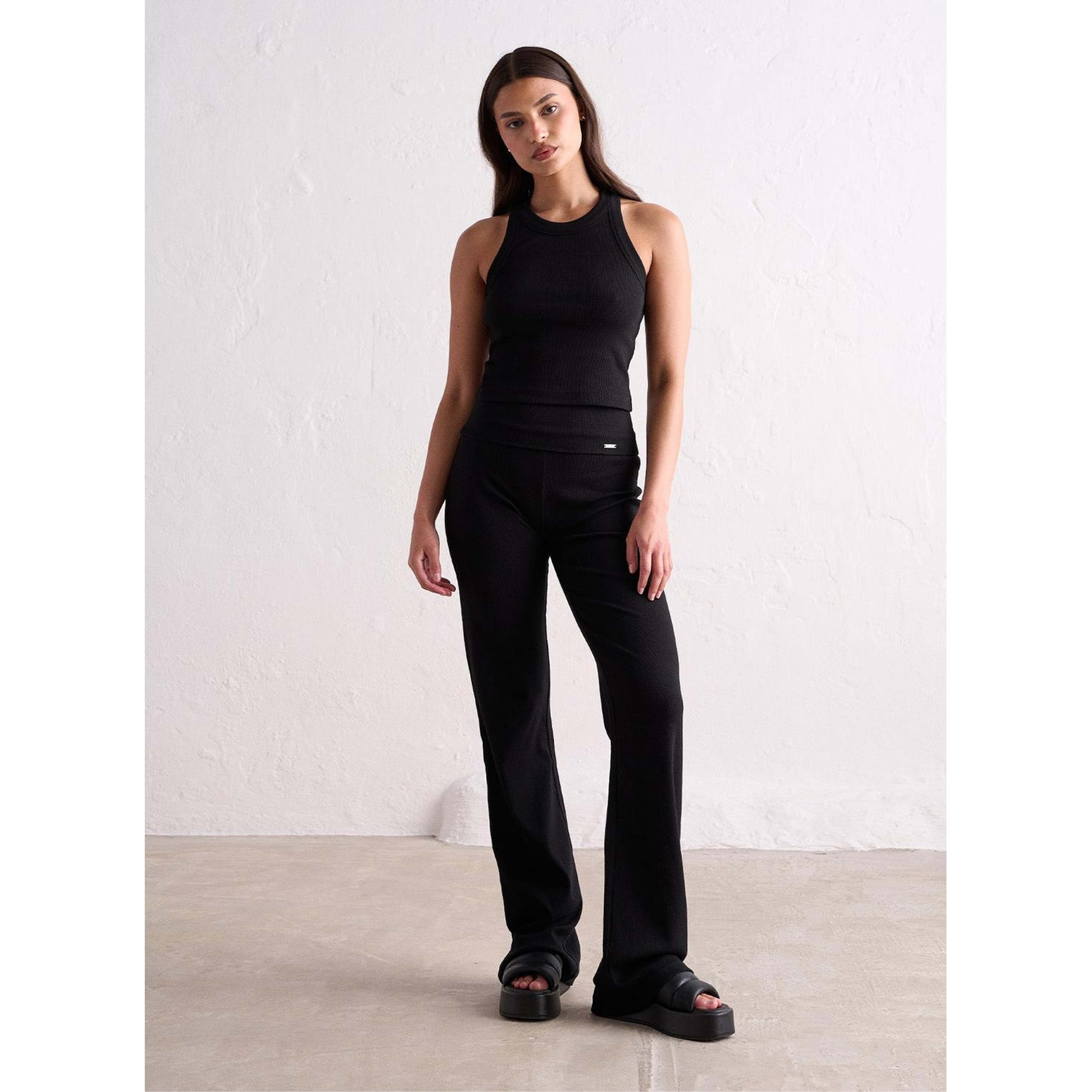 Black Ease Ribbed Tank Top