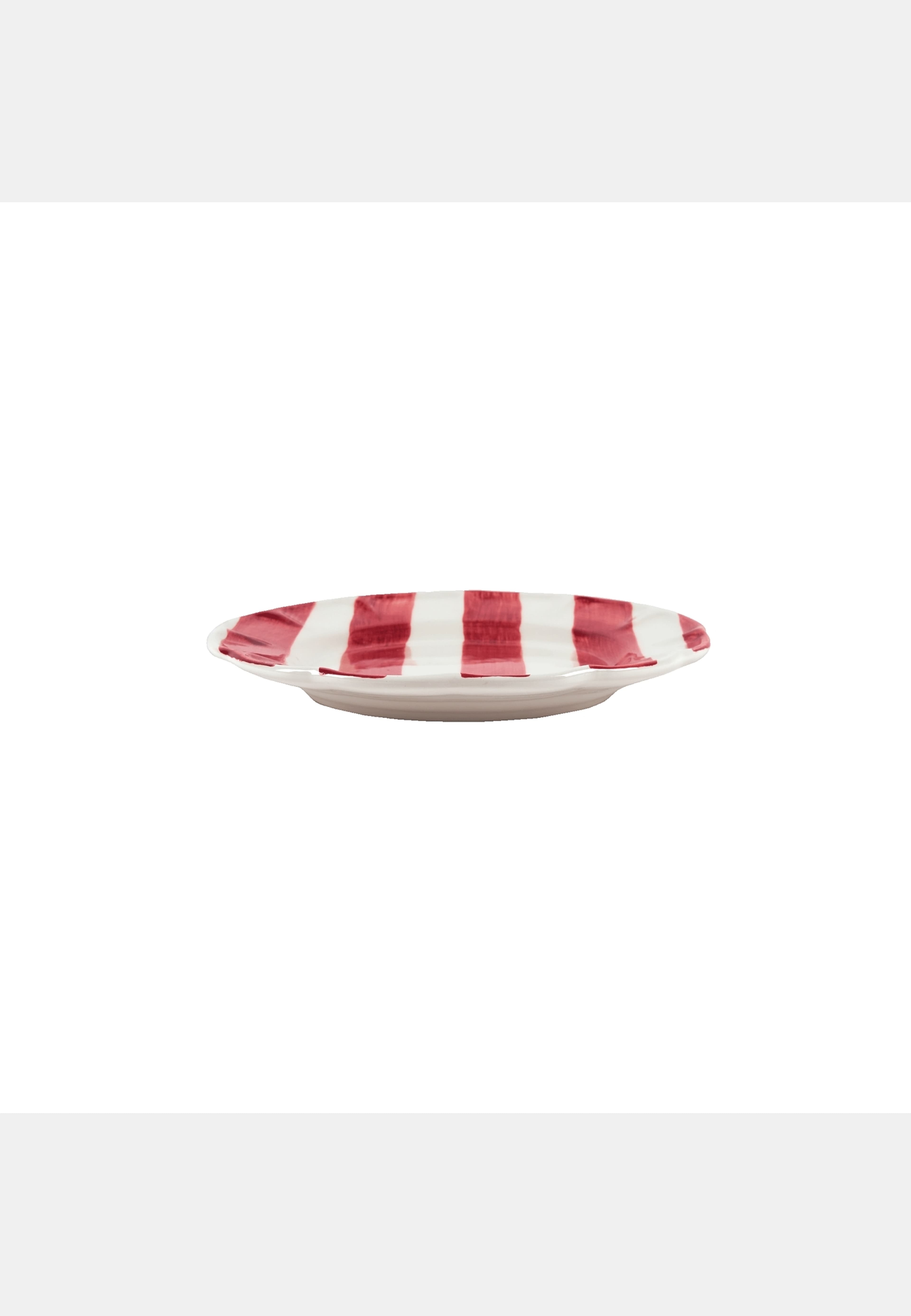 Stripe Assiett - 21 Cm, från Pick A Poppy, i färgen red. Klicka för att öppna bilden i stort format