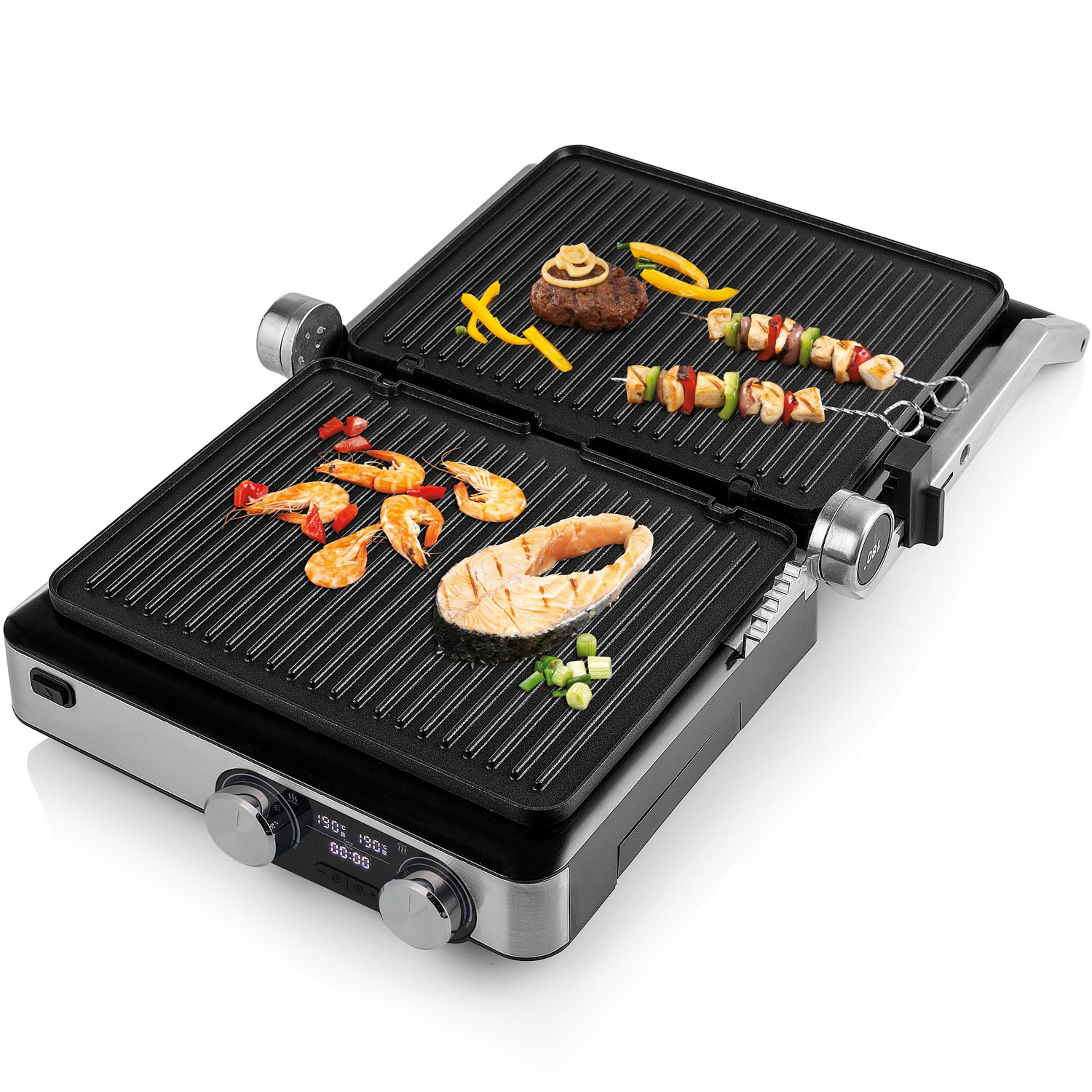 Elgrill Digital Grill Master Pro  2000w, från Princess, i färgen silver. Klicka för att öppna bilden i stort format