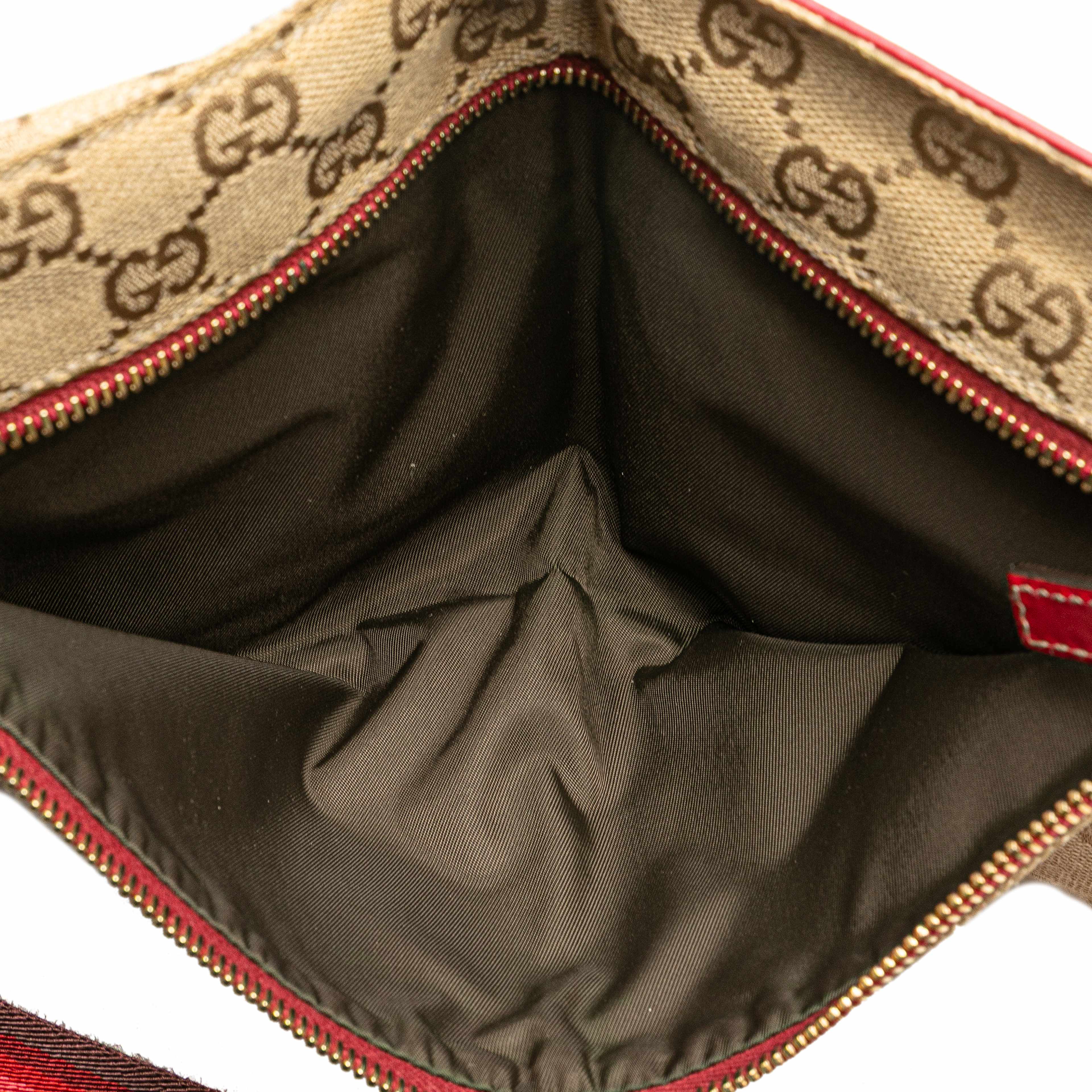 Gucci Gg Canvas Web Double Pocket Belt Bag, från Luxclusif, i färgen beige. Klicka för att öppna bilden i stort format