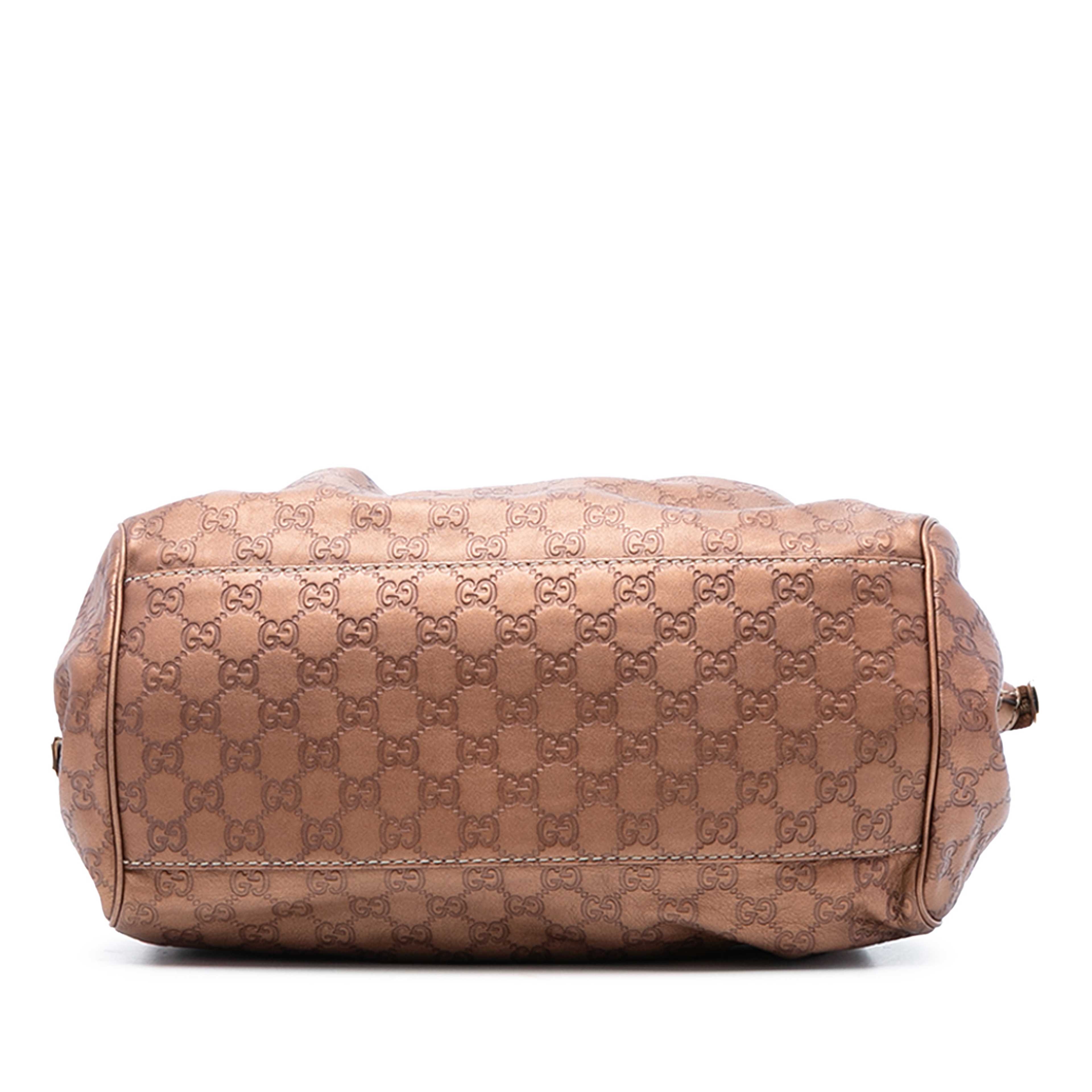 Gucci Guccissima Sukey Satchel, från Luxclusif, i färgen bronze. Klicka för att öppna bilden i stort format