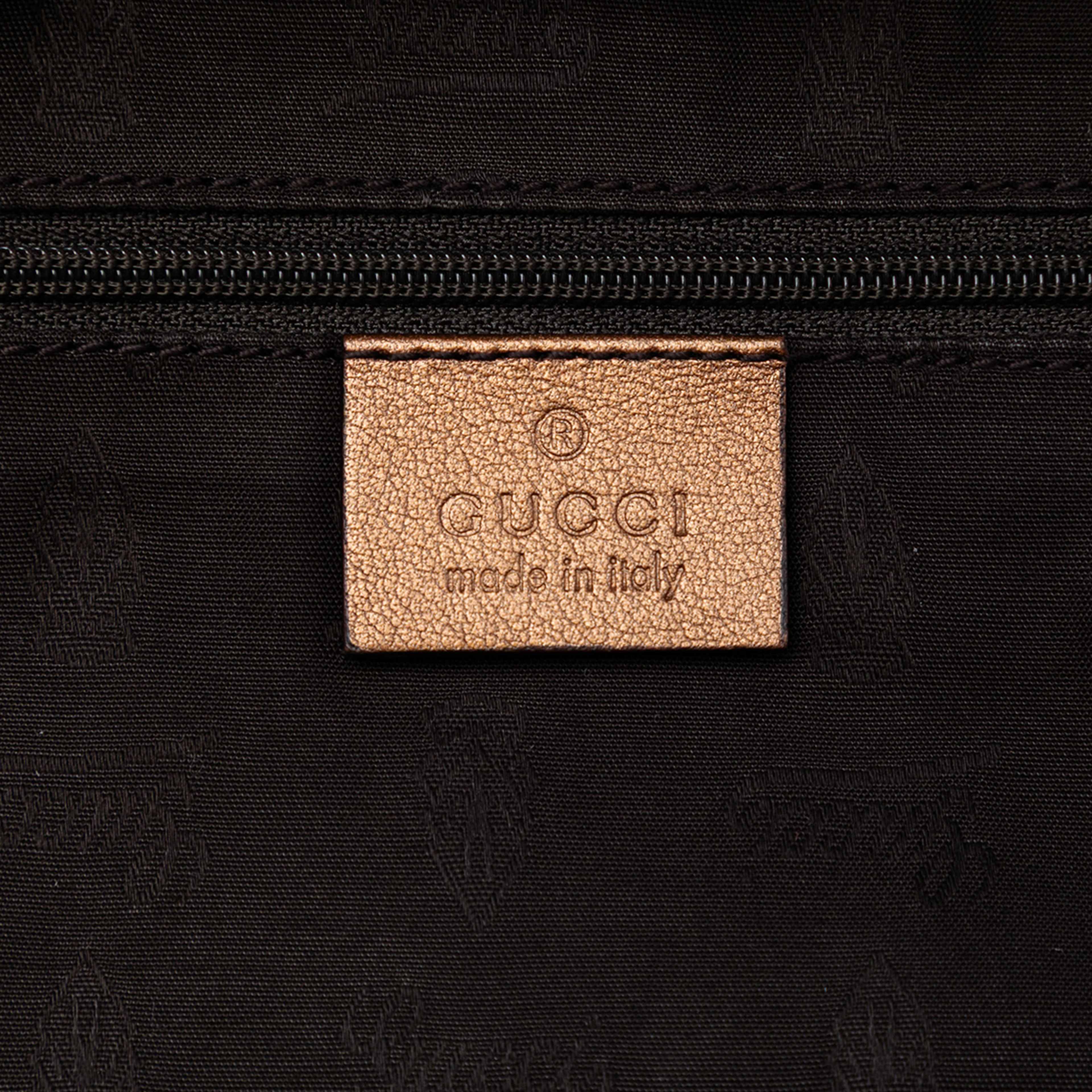 Gucci Guccissima Sukey Satchel, från Luxclusif, i färgen bronze. Klicka för att öppna bilden i stort format