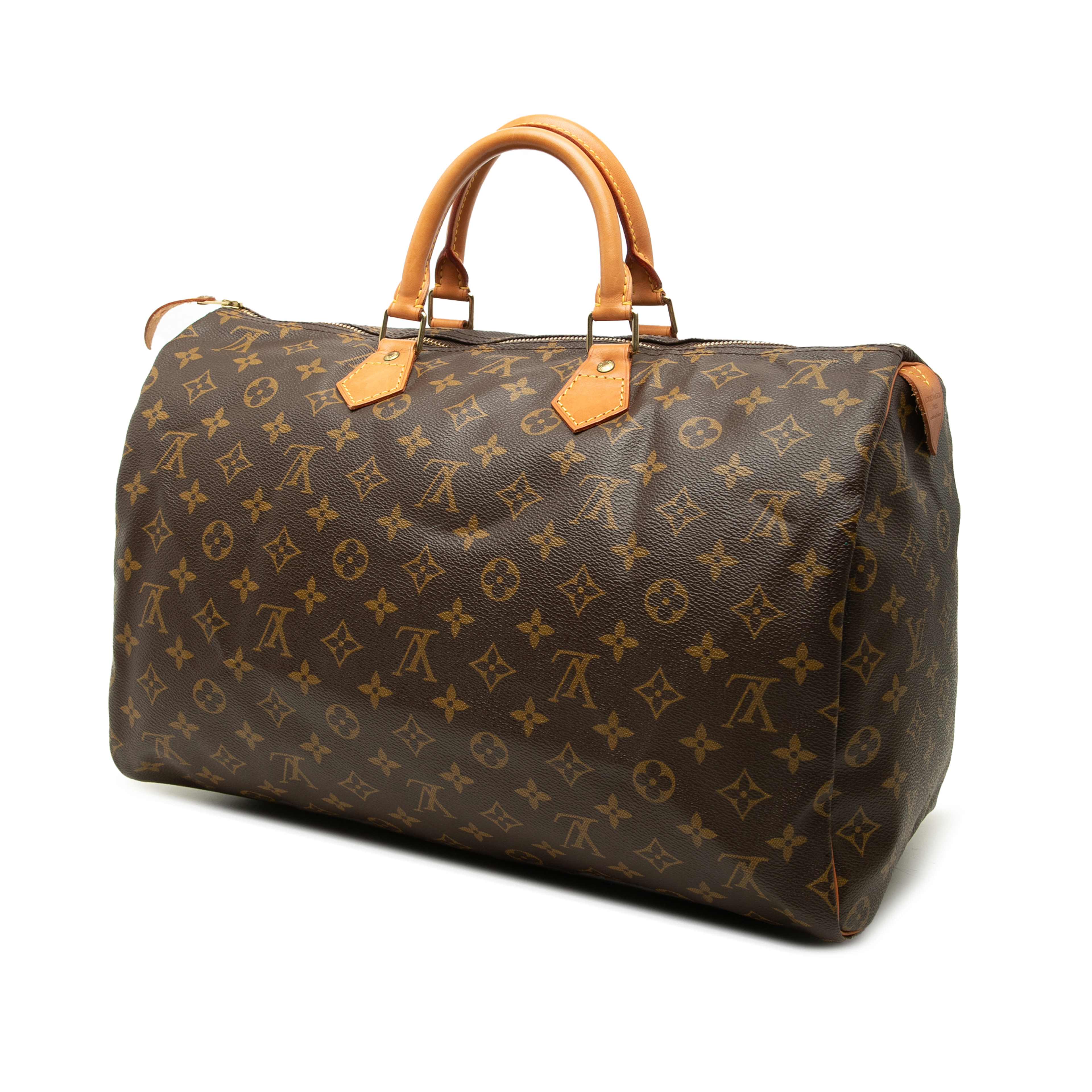 Louis Vuitton Monogram Speedy 40, från Luxclusif, i färgen brun. Klicka för att öppna bilden i stort format