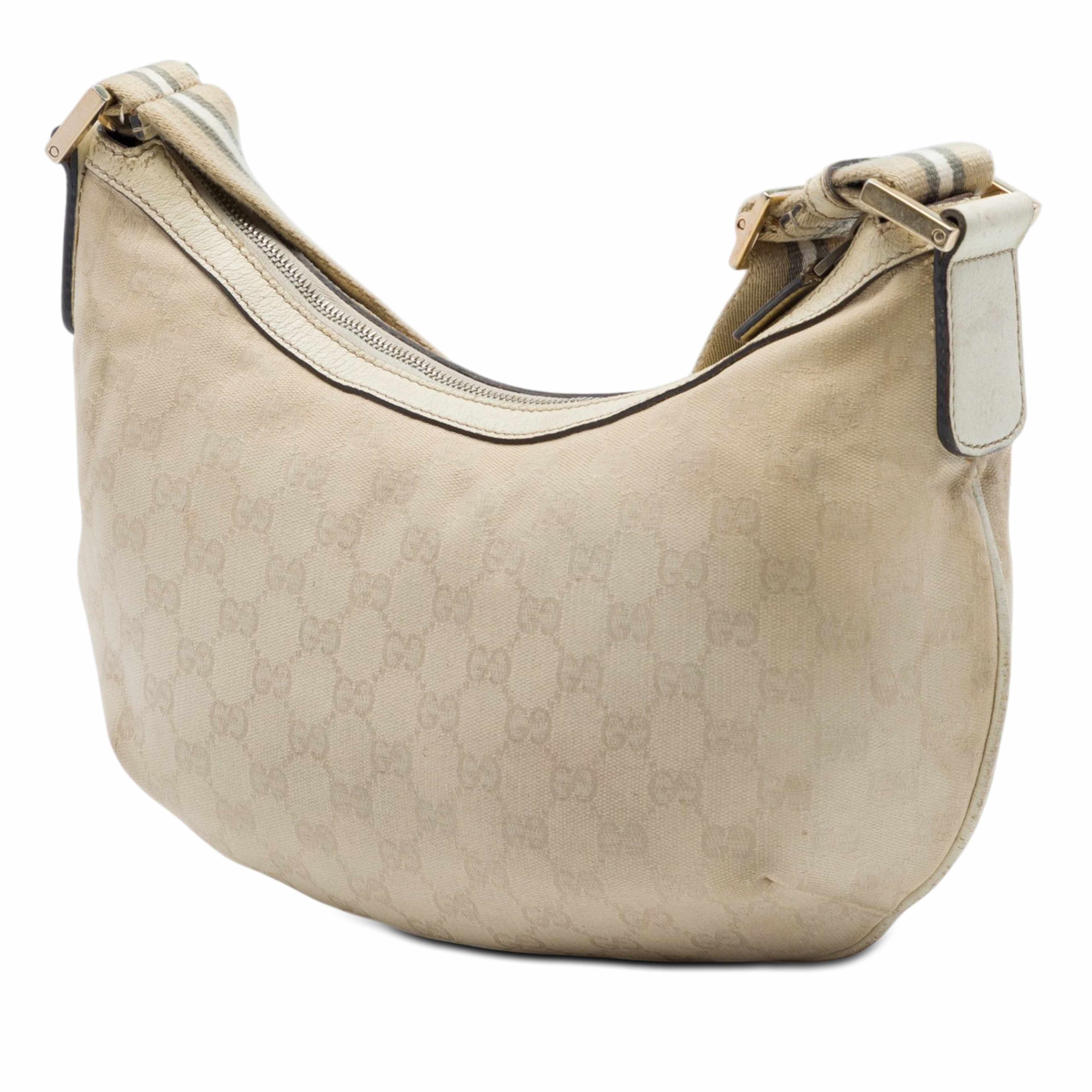 Gucci Gg Canvas Web Crossbody, från Luxclusif, i färgen beige. Klicka för att öppna bilden i stort format
