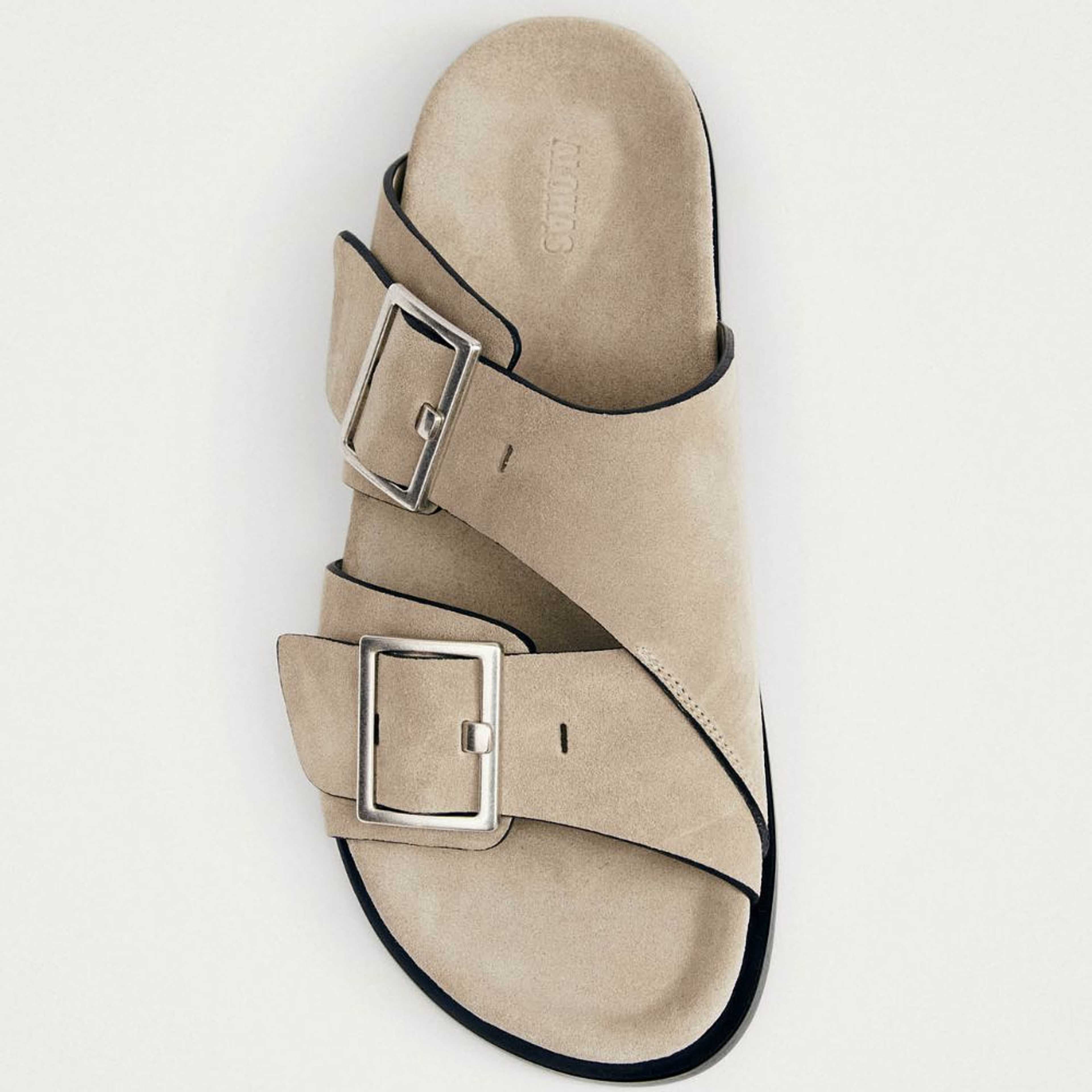 Alba Suede Beige Leather Sandals