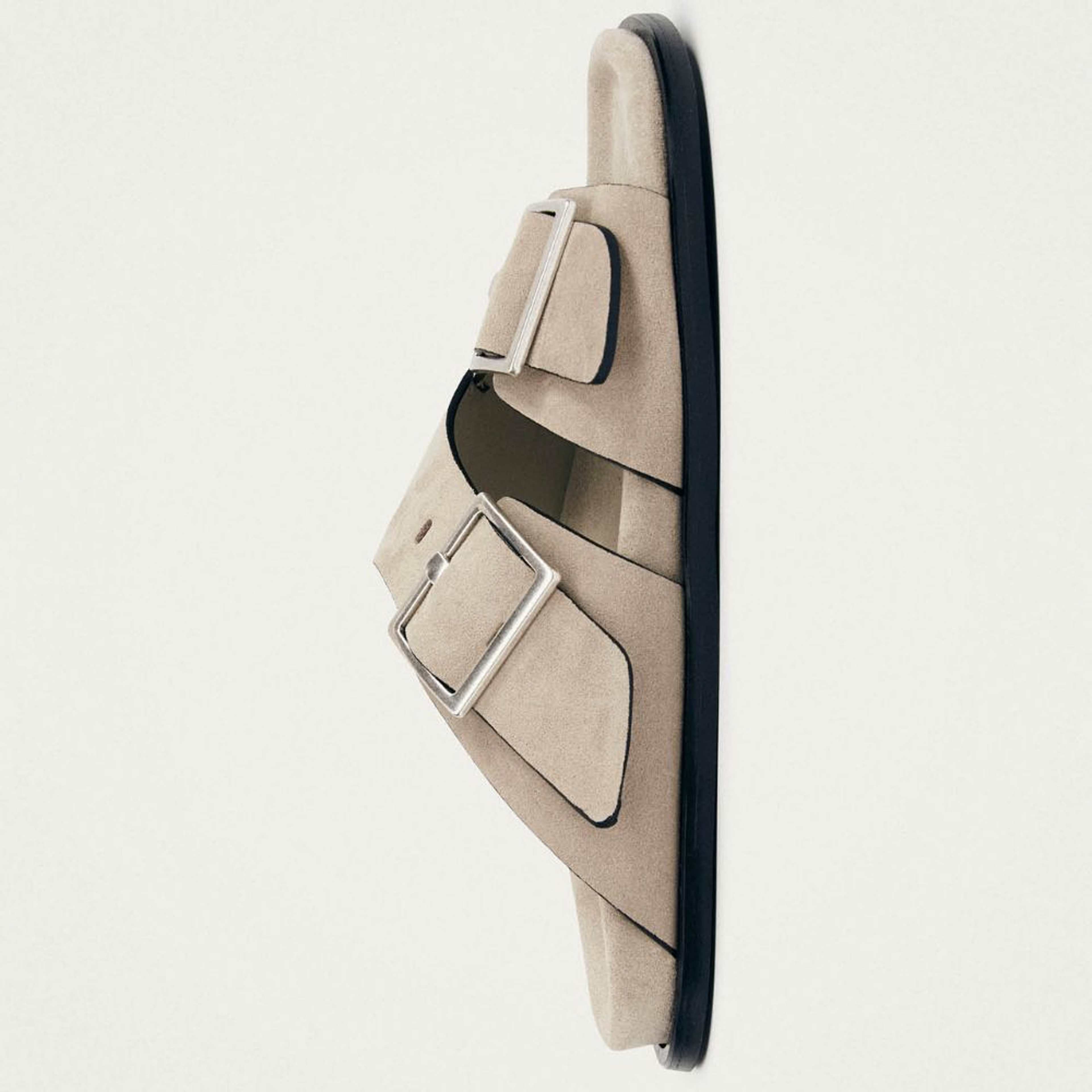 Alba Suede Beige Leather Sandals