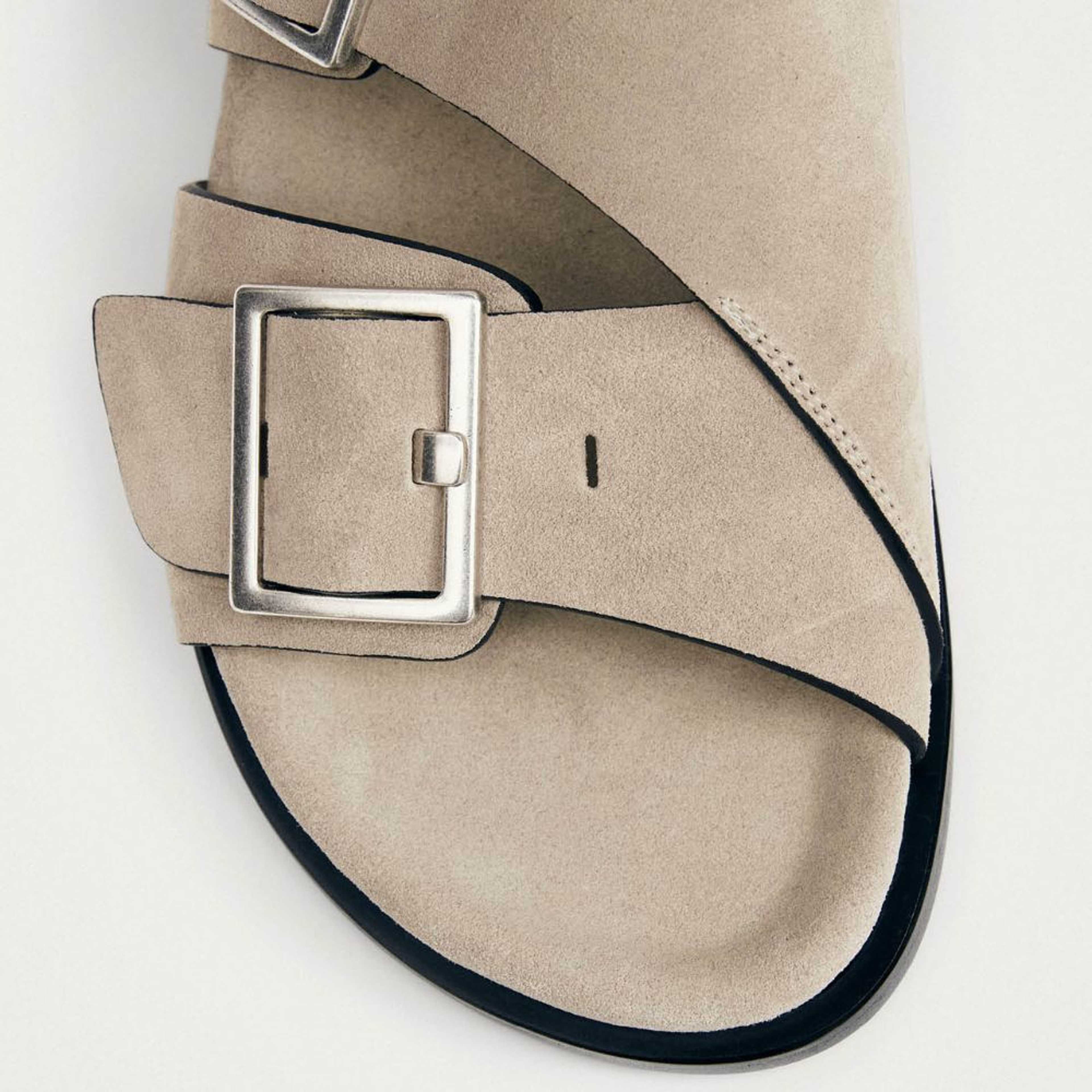 Alba Suede Beige Leather Sandals