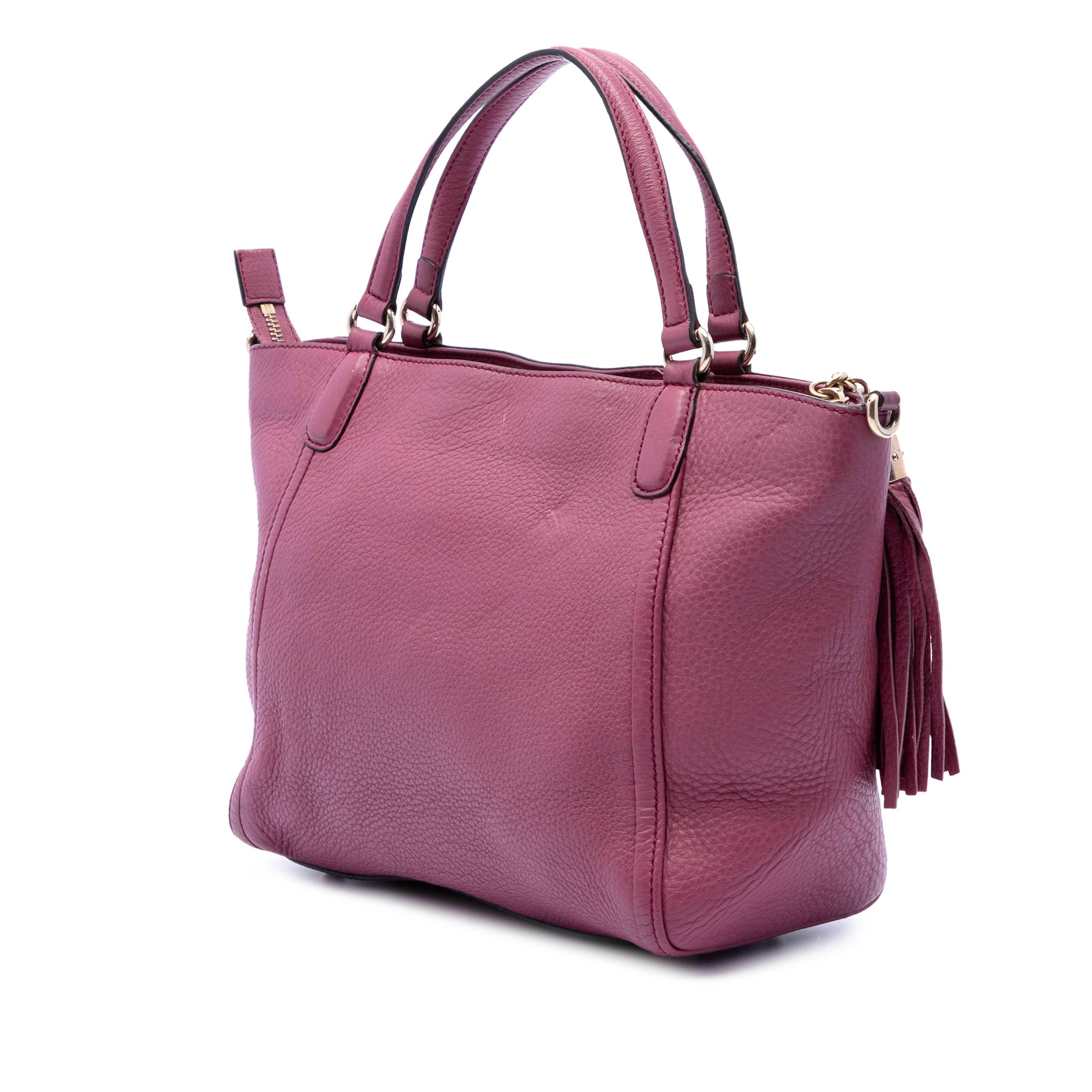 Gucci Small Calfskin Soho Cellarius Satchel, från Luxclusif, i färgen purpur. Klicka för att öppna bilden i stort format