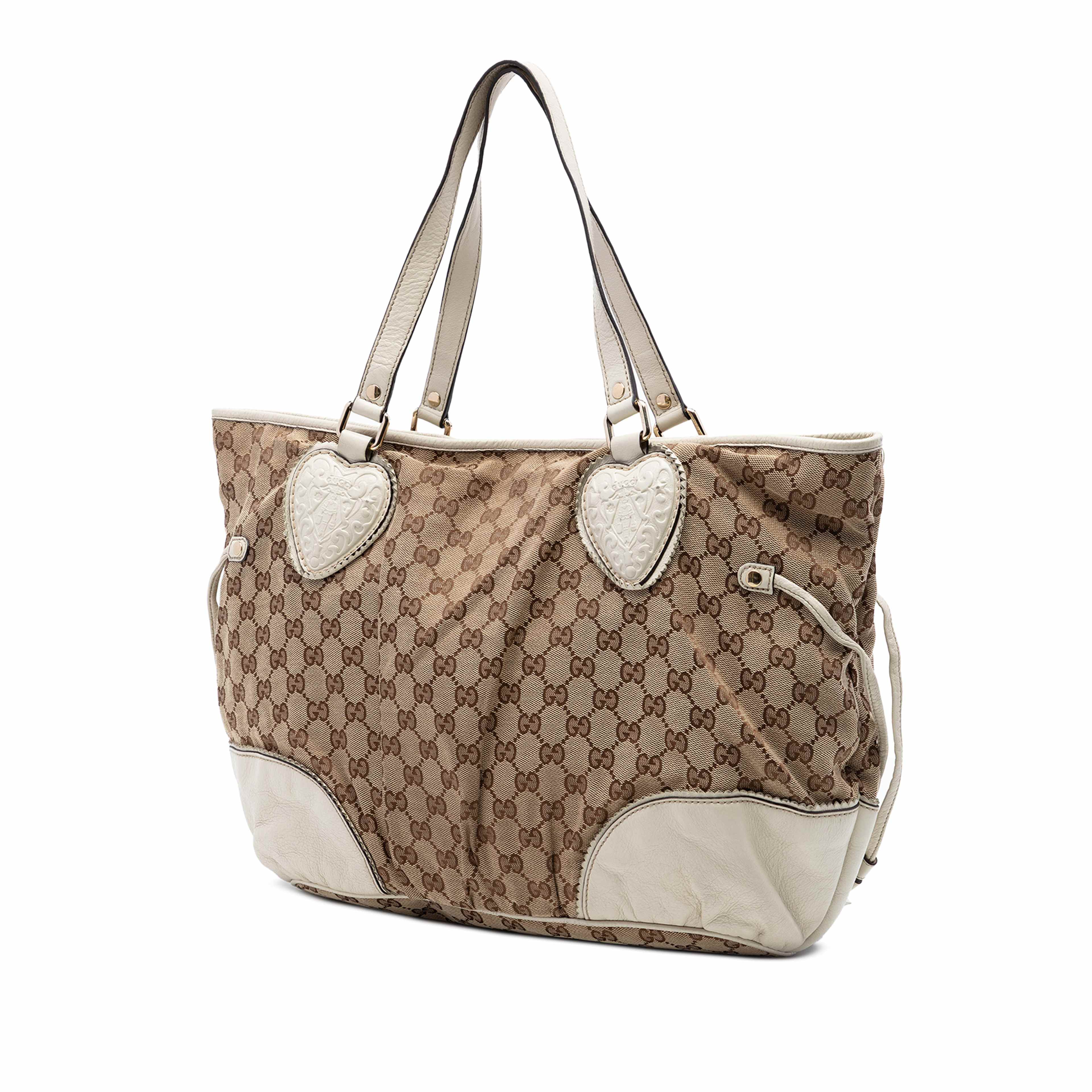 Gucci Large Gg Canvas Tribeca Tote, från Luxclusif, i färgen vit. Klicka för att öppna bilden i stort format