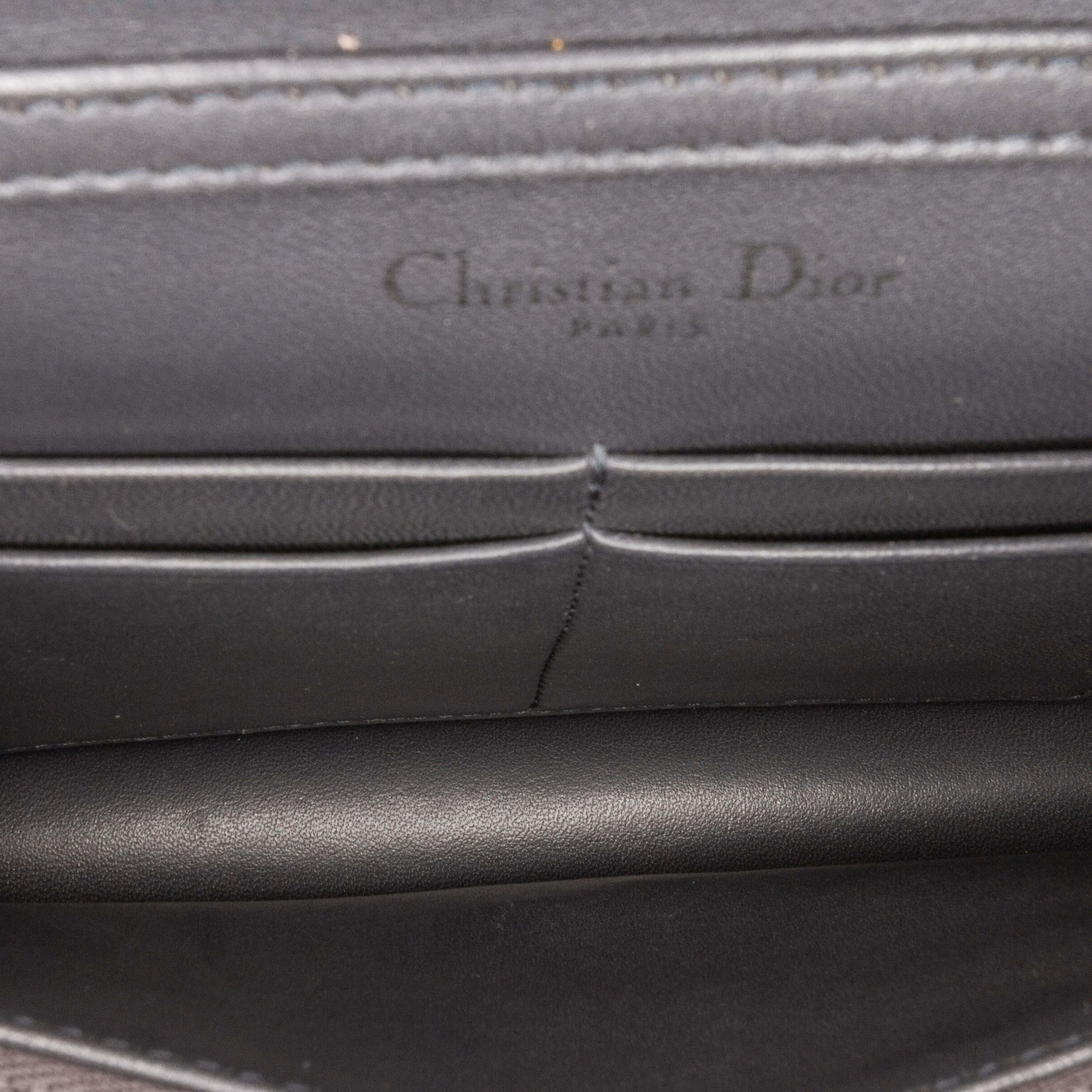 Dior Metallic Patent Microcannage Diorama Wallet On Chain