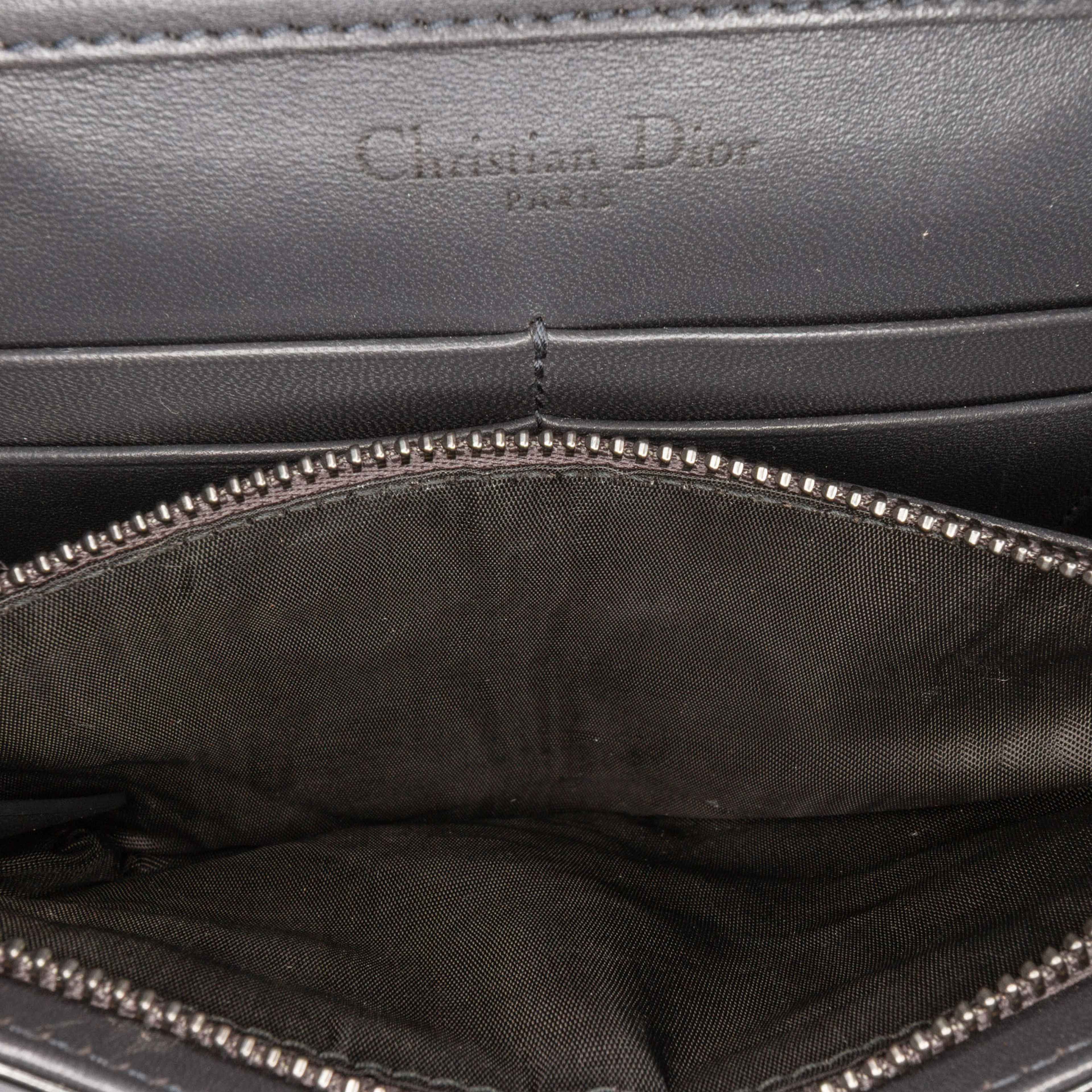 Dior Metallic Patent Microcannage Diorama Wallet On Chain
