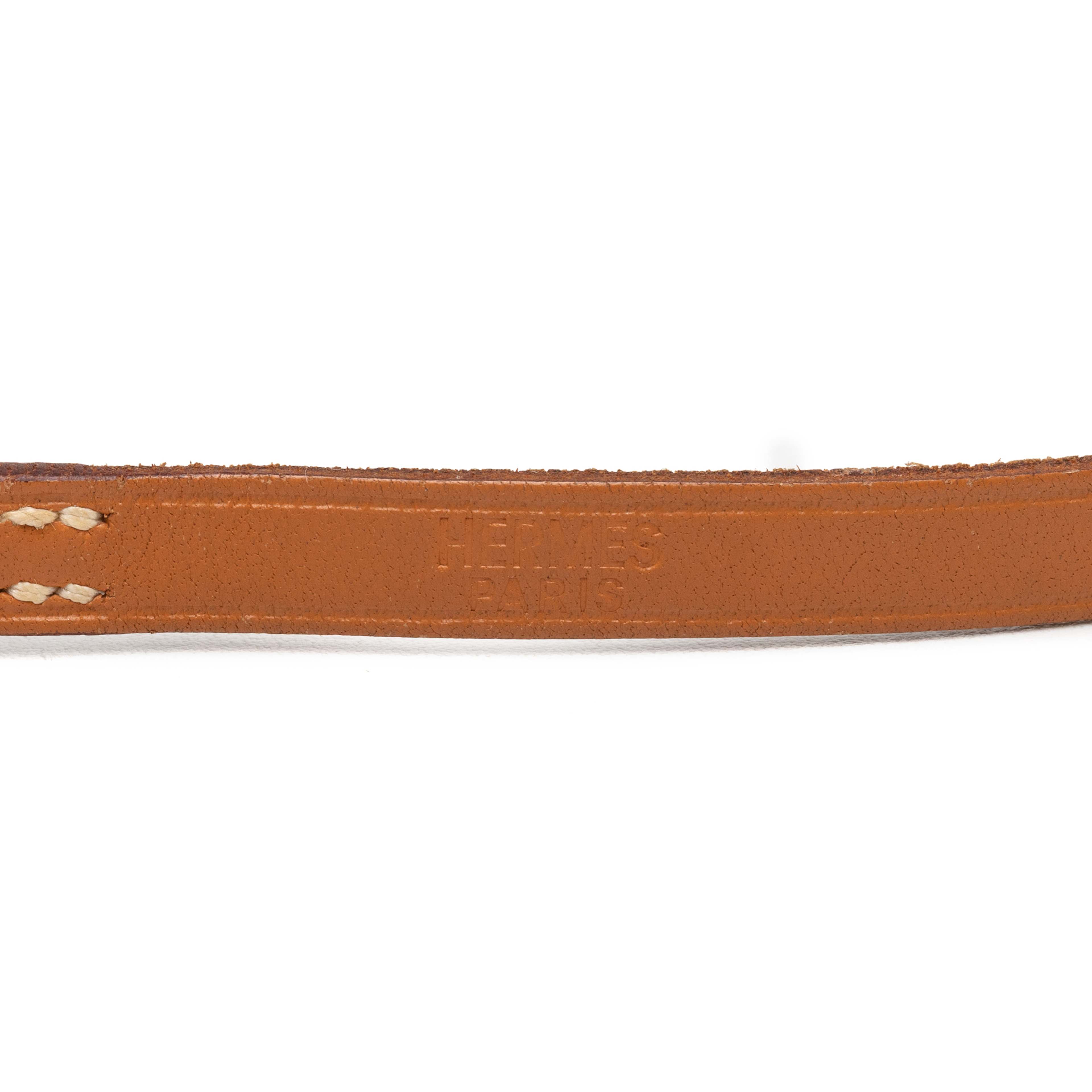 Hermès Leather Behapi Double Tour Bracelet, från Luxclusif, i färgen brown. Klicka för att öppna bilden i stort format